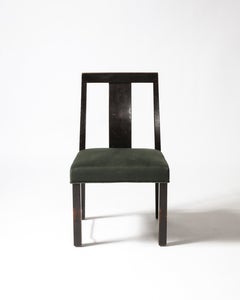 Sedia imbottita in ottone, legno laccato e lino nuovo di Edward Wormley, Un...