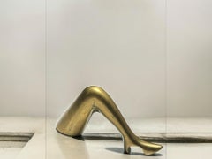 Brass Lady Leg Bottle Opener Mid-Century Modern Metal Barware Austria 1960s