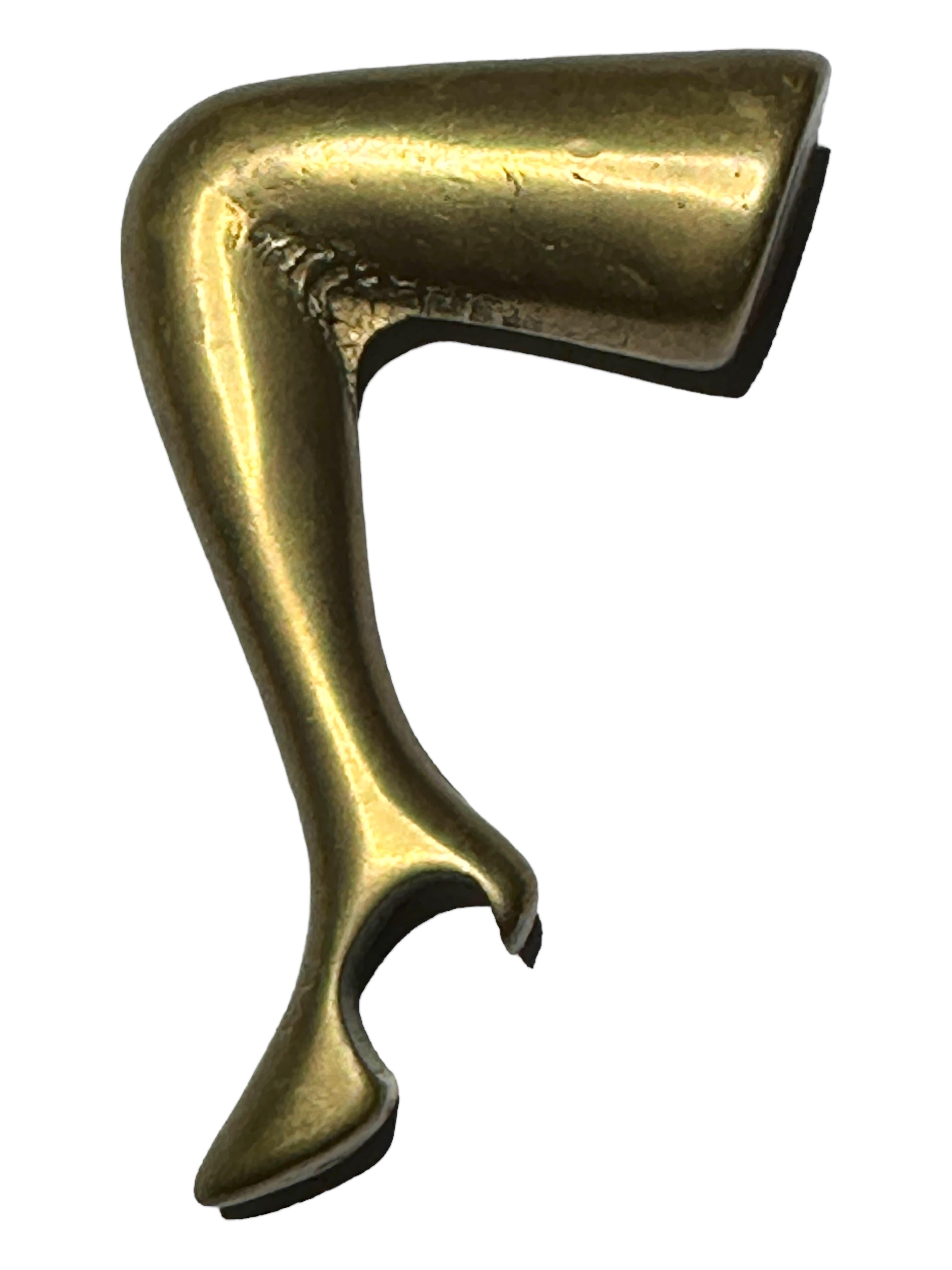 Mid-20th Century Brass Lady Leg Bottle Opener Mid-Century Modern Metal Barware Austria 1960s For Sale