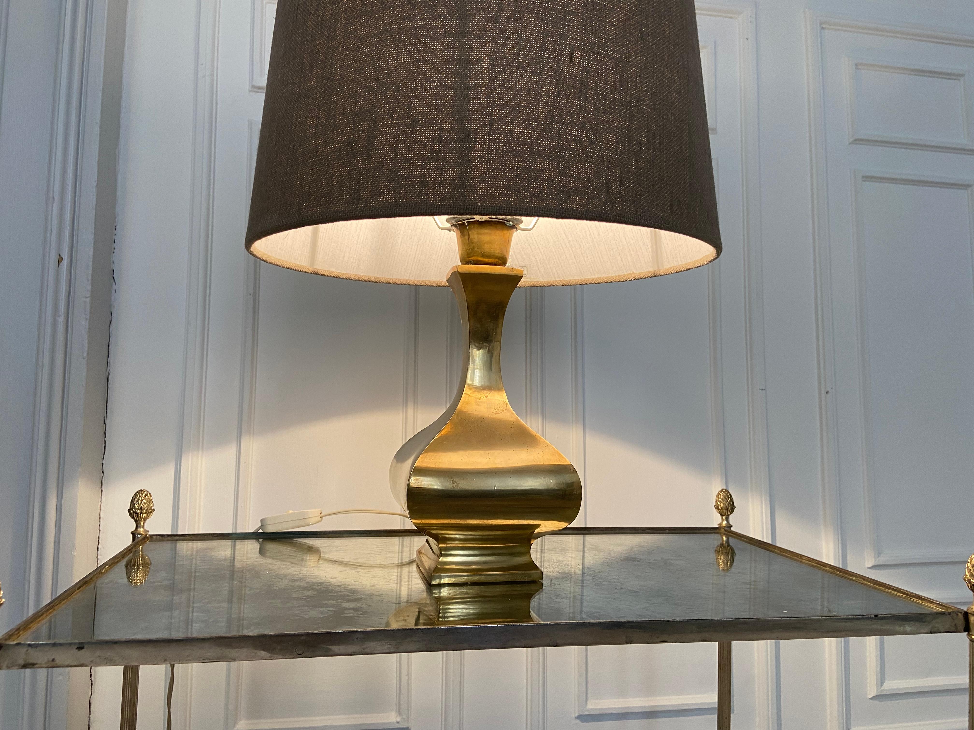 Mid-Century Modern Brass Lamp in the Style of Maria Pergay Produced in the 70s For Sale