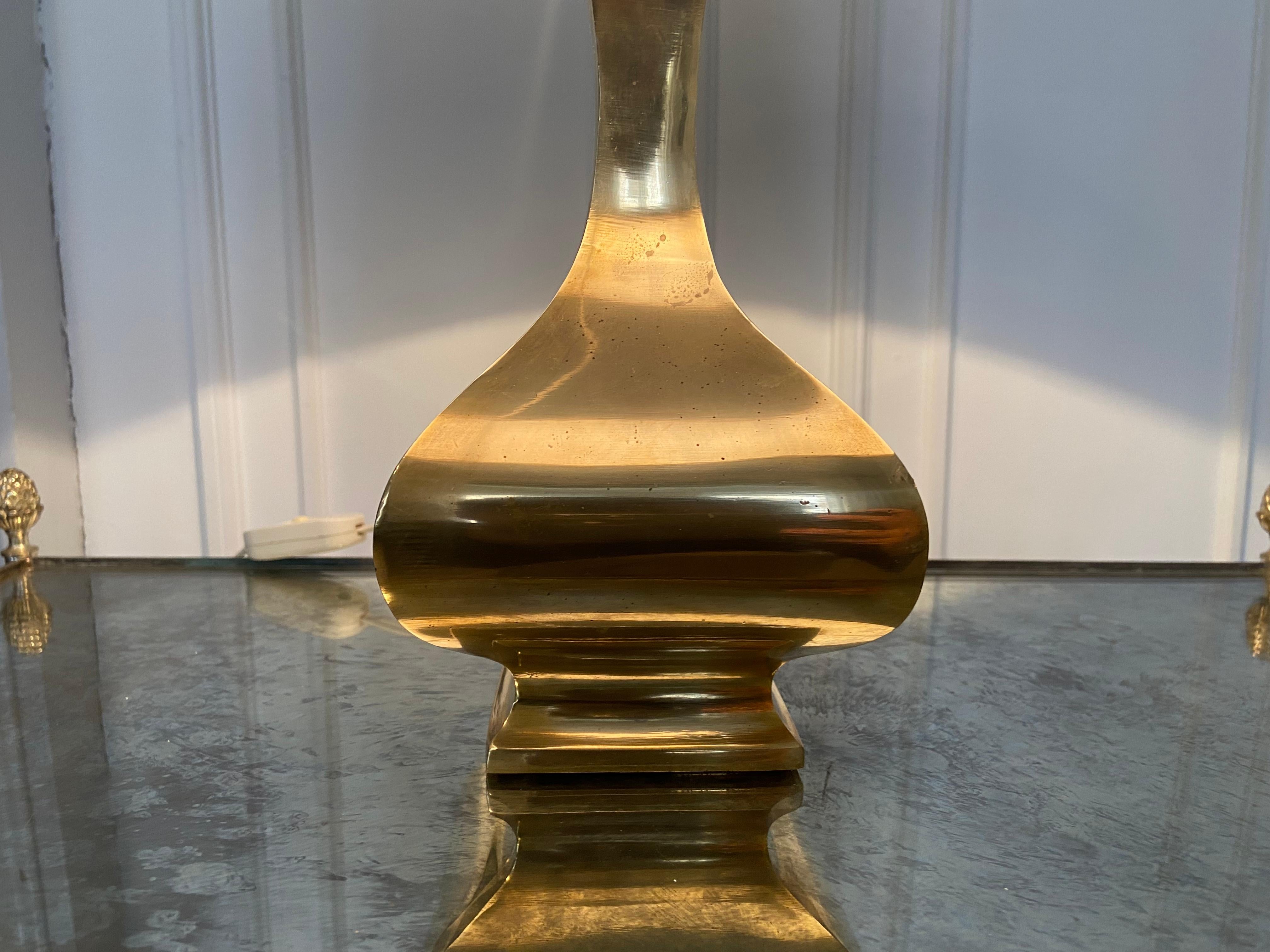 Brass Lamp in the Style of Maria Pergay Produced in the 70s In Good Condition For Sale In Brussels , BE