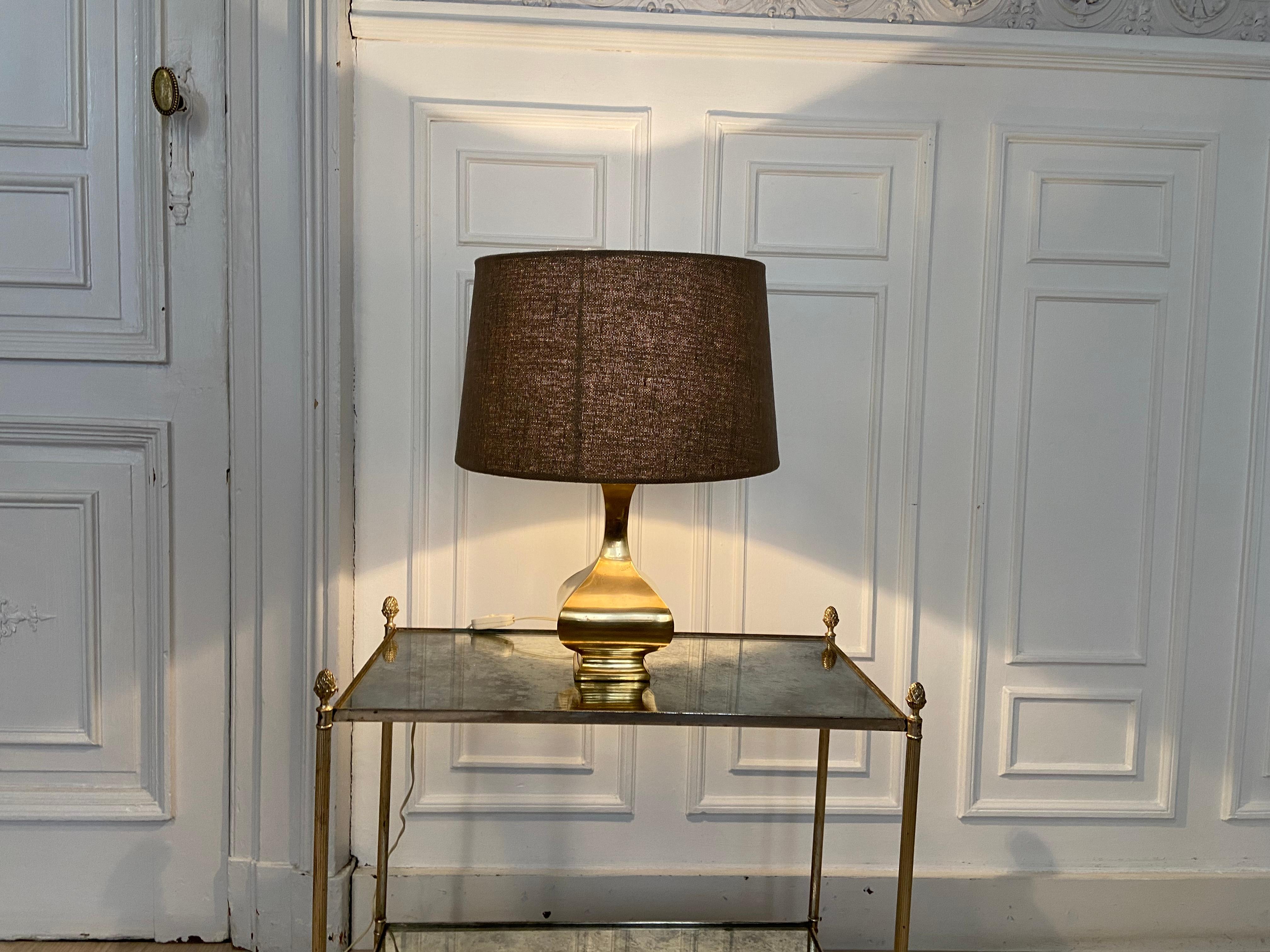 Brass Lamp in the Style of Maria Pergay Produced in the 70s For Sale 1