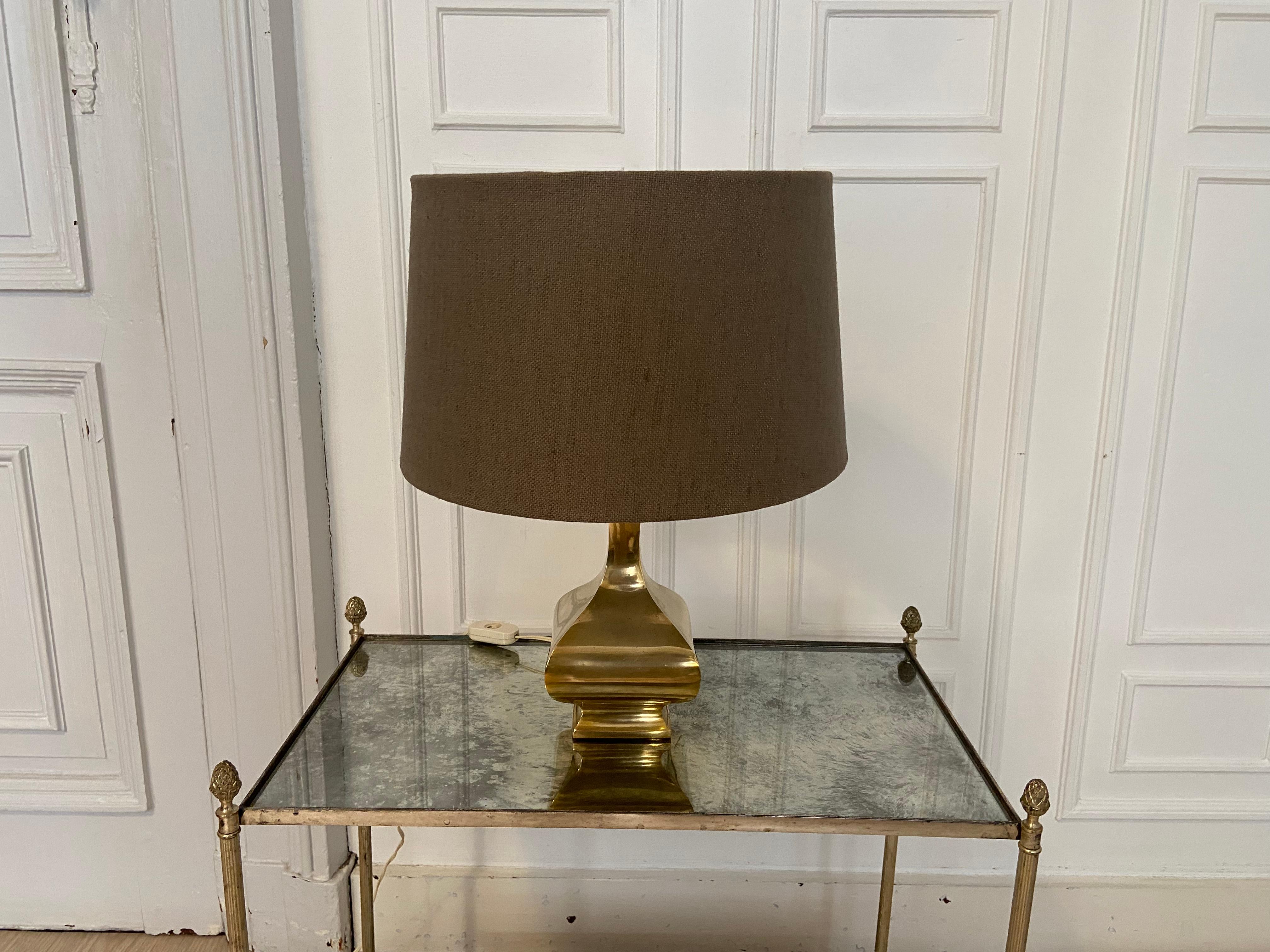 Brass Lamp in the Style of Maria Pergay Produced in the 70s For Sale 3