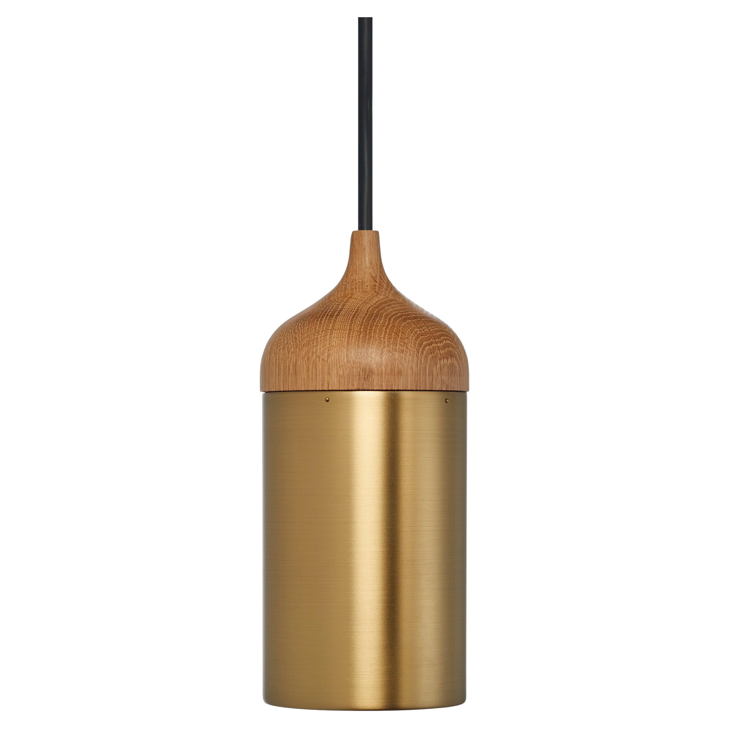 Brass Lamp No.1 - Oak Top For Sale