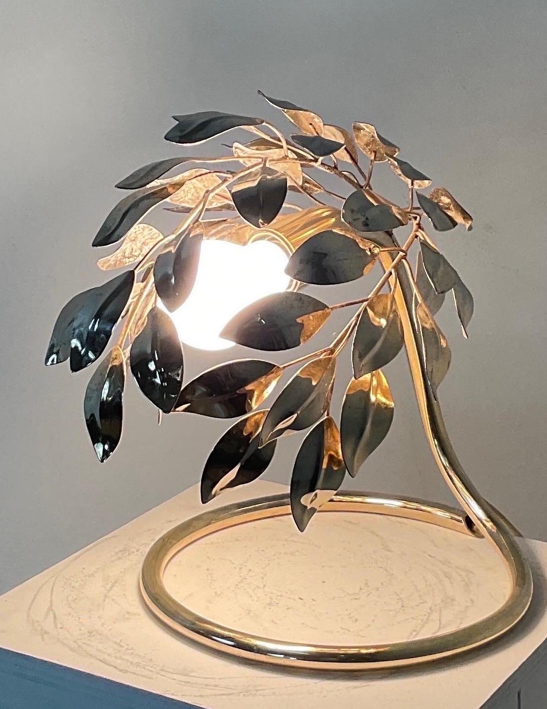 Italian Brass lamp style Tommaso Barbi For Sale