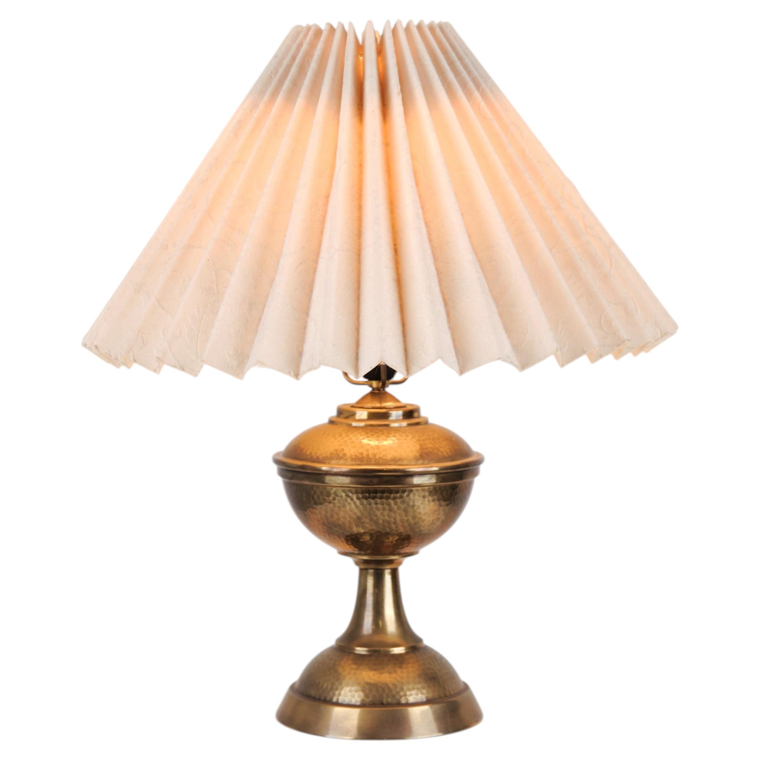 Brass Lamp with White Shade from the 1930s