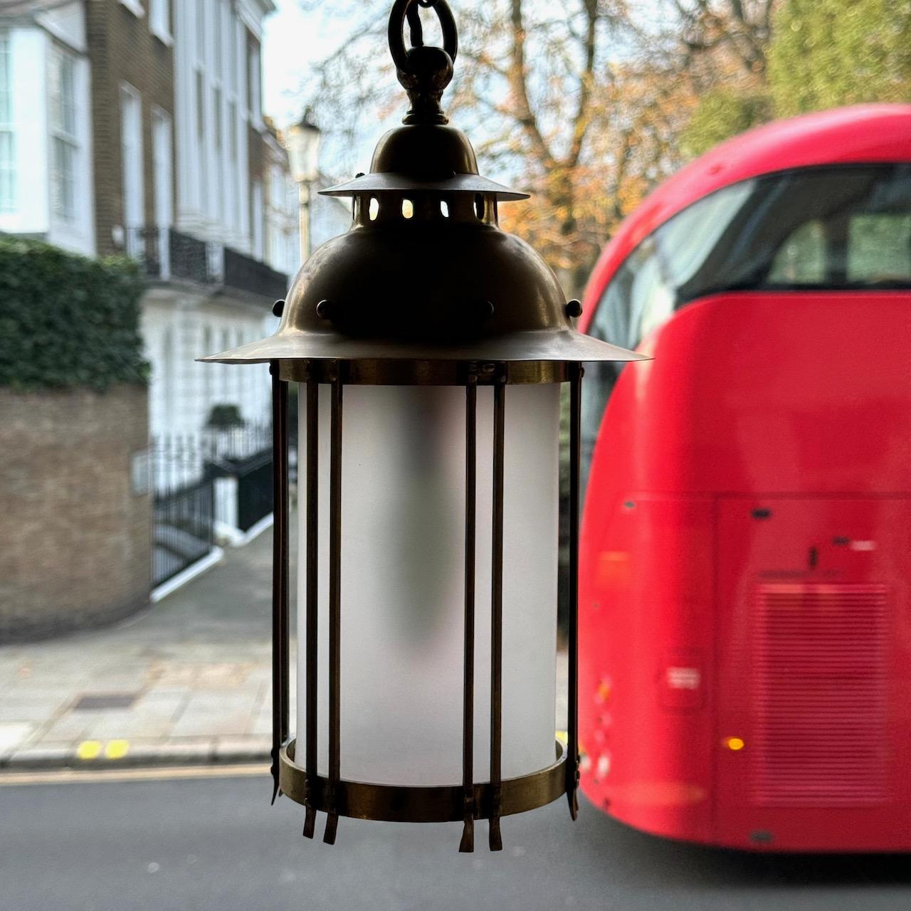 Brass Lantern, 1908 In Fair Condition For Sale In London, GB