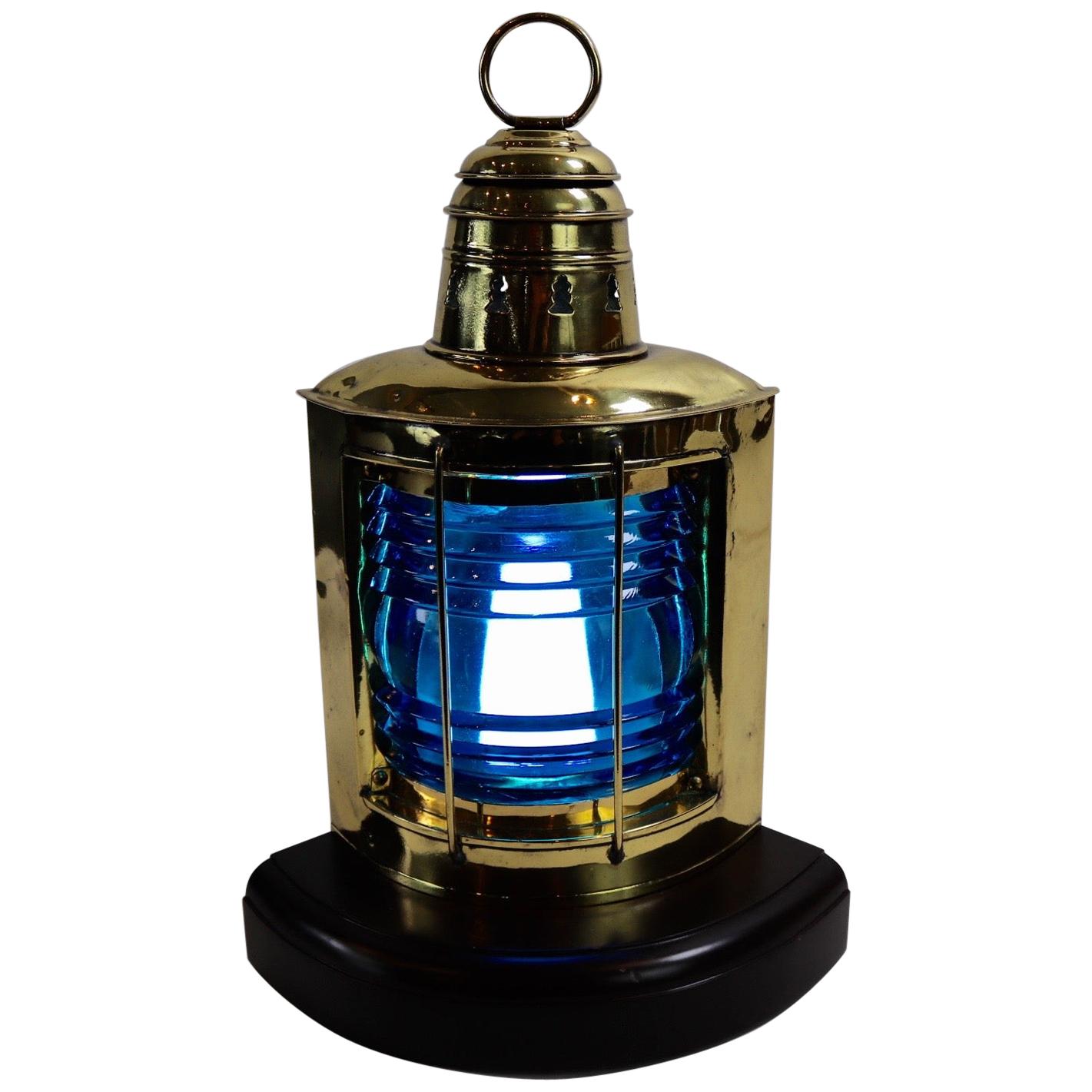 Brass Lantern by National Marine Lamp Company For Sale