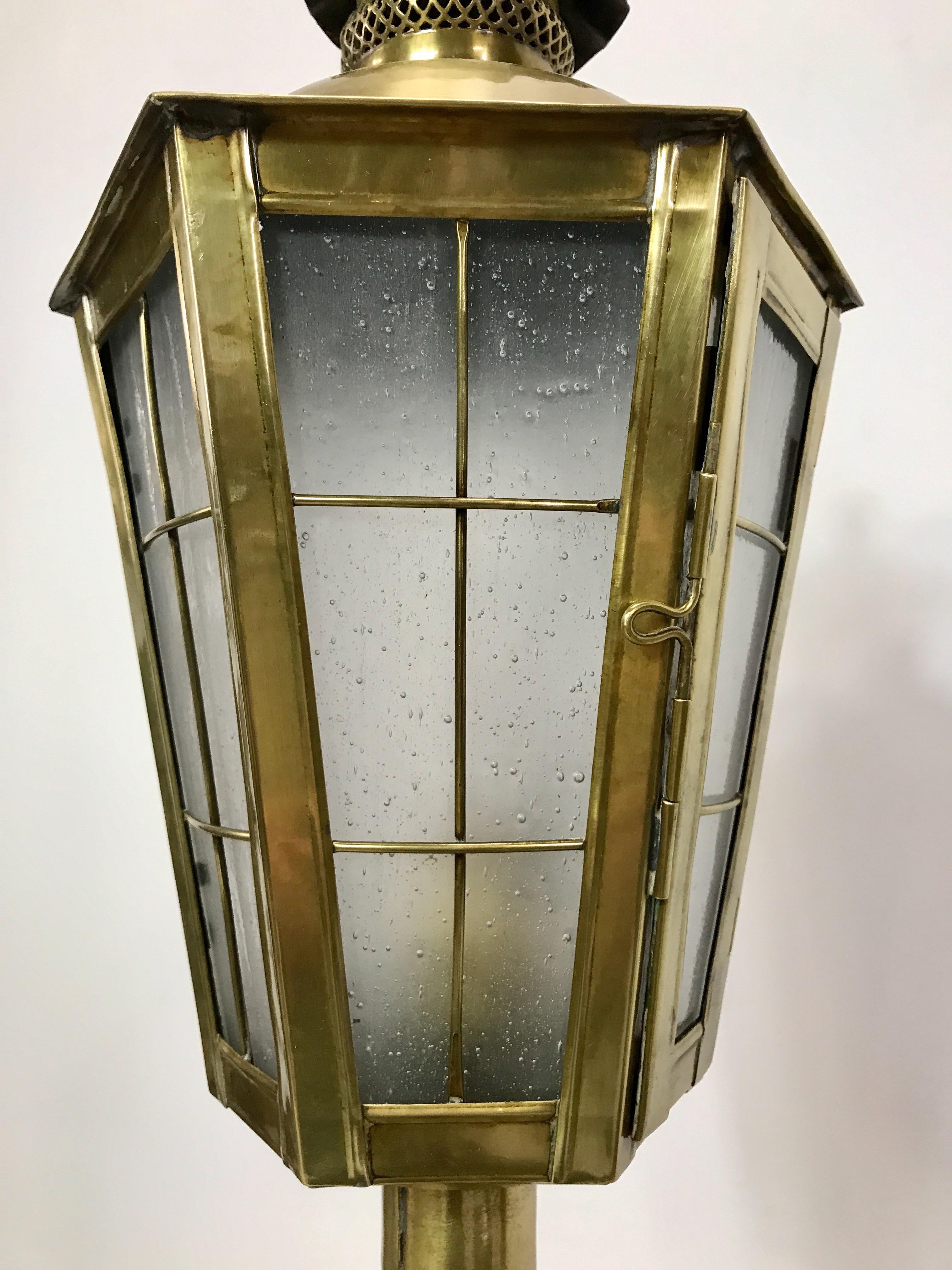 Brass Lantern Floor Lamp, England 19th Century 3