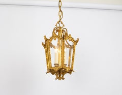 Brass Lantern Form Pendant light, Germany, 1960s