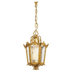 Lampada a sospensione a forma di lanterna in ottone, Germania, anni '60