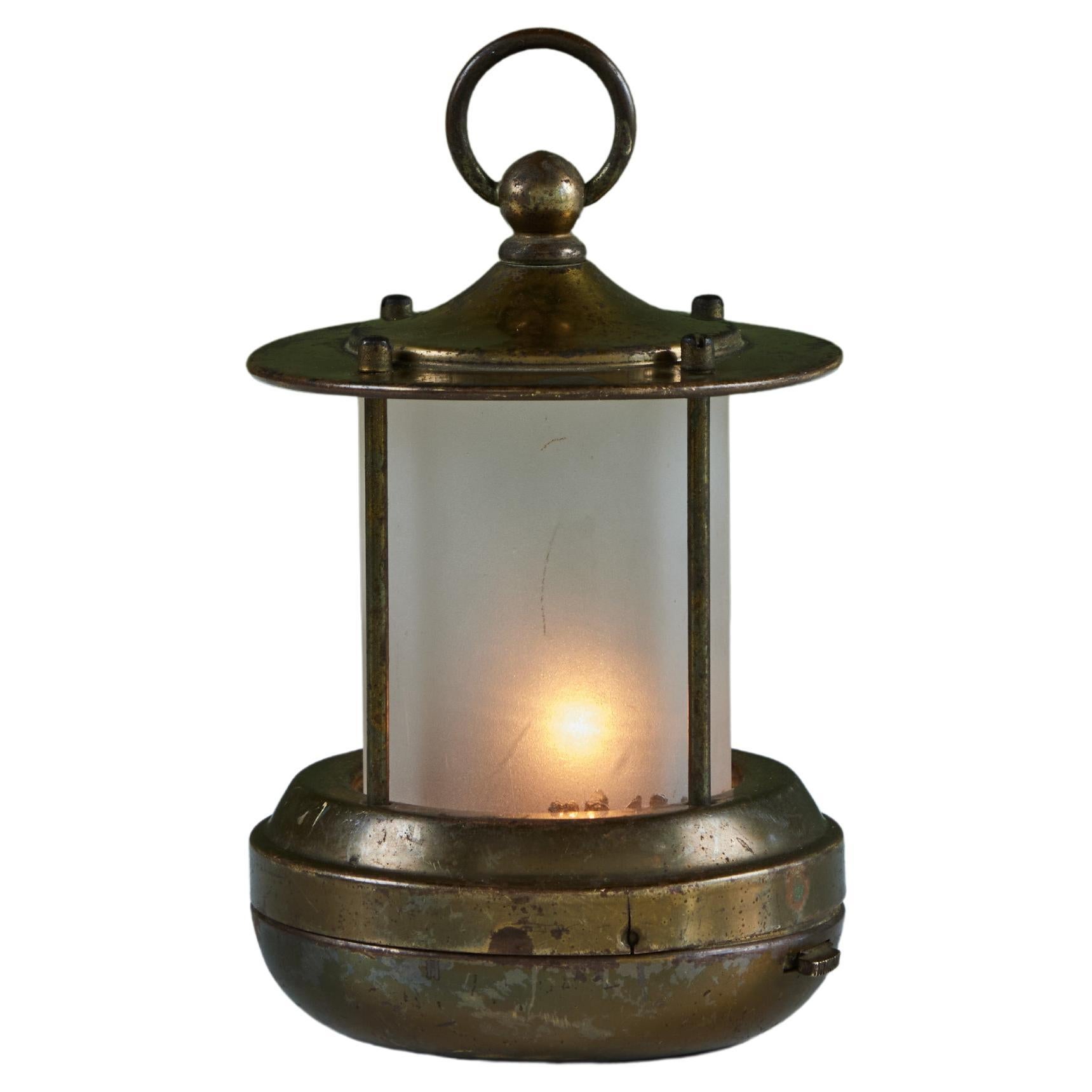 Brass Lantern Lamp for Chase USA For Sale