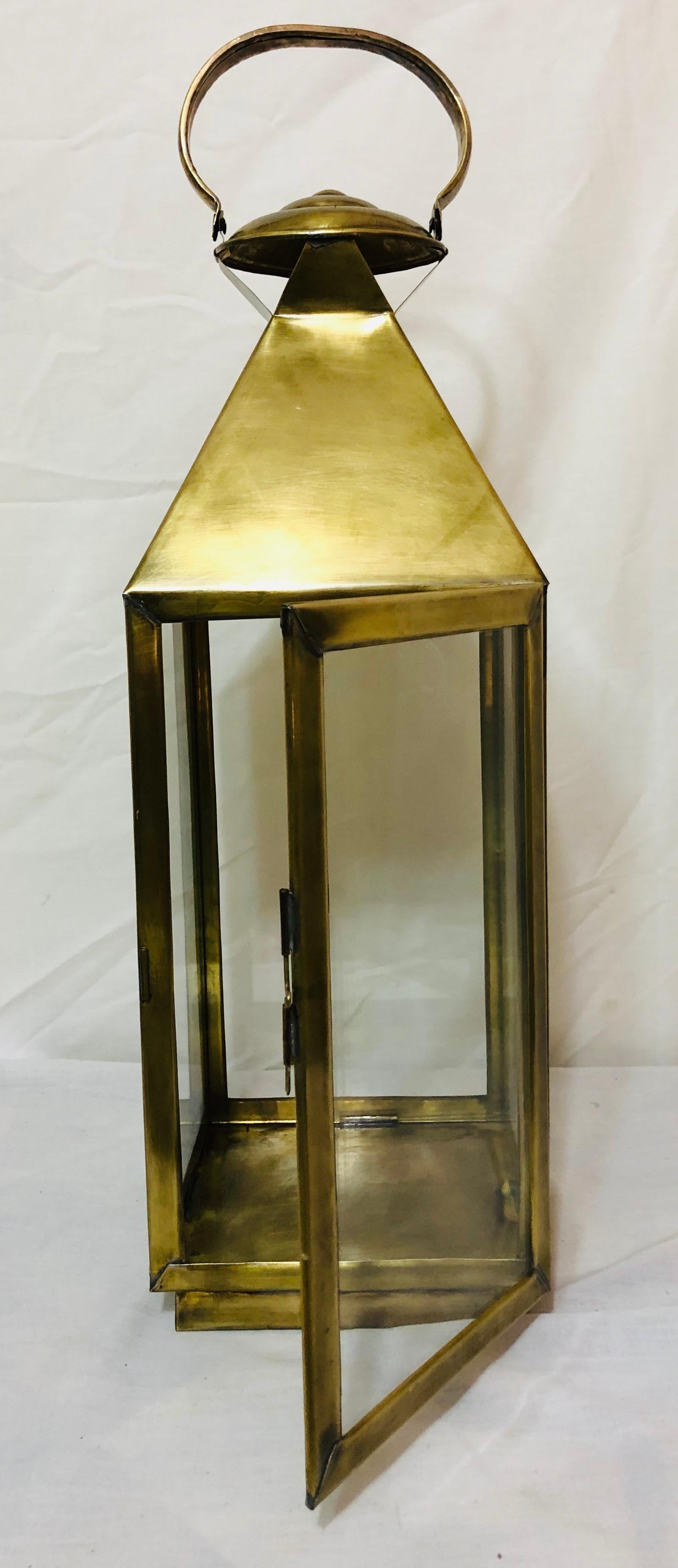 Brass Lantern or Candleholder for Garden or Indoor, a Pair 3
