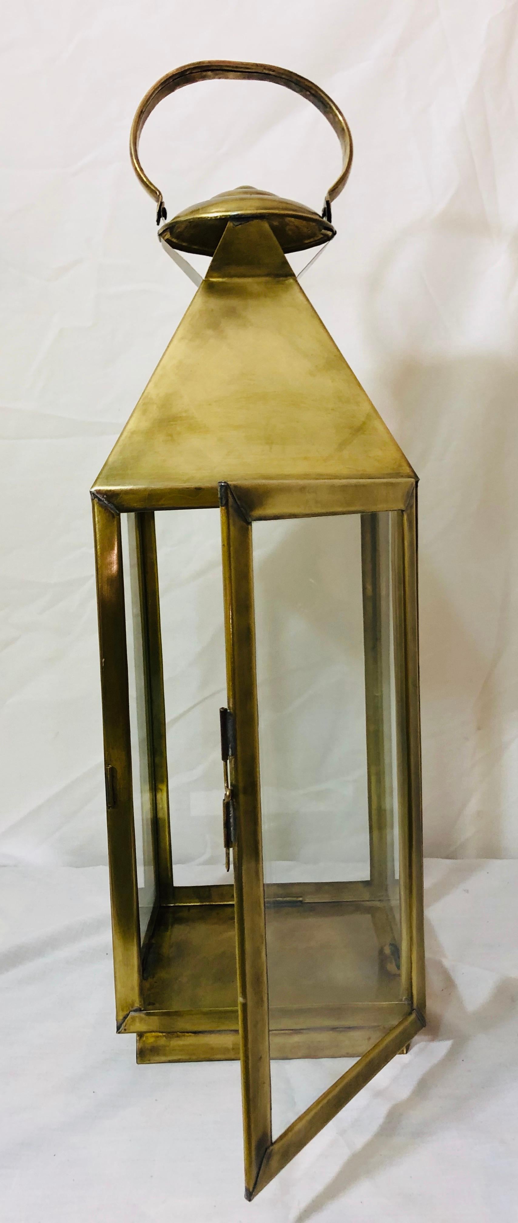 Brass Lantern or Candleholder for Garden or Indoor, a Pair 3