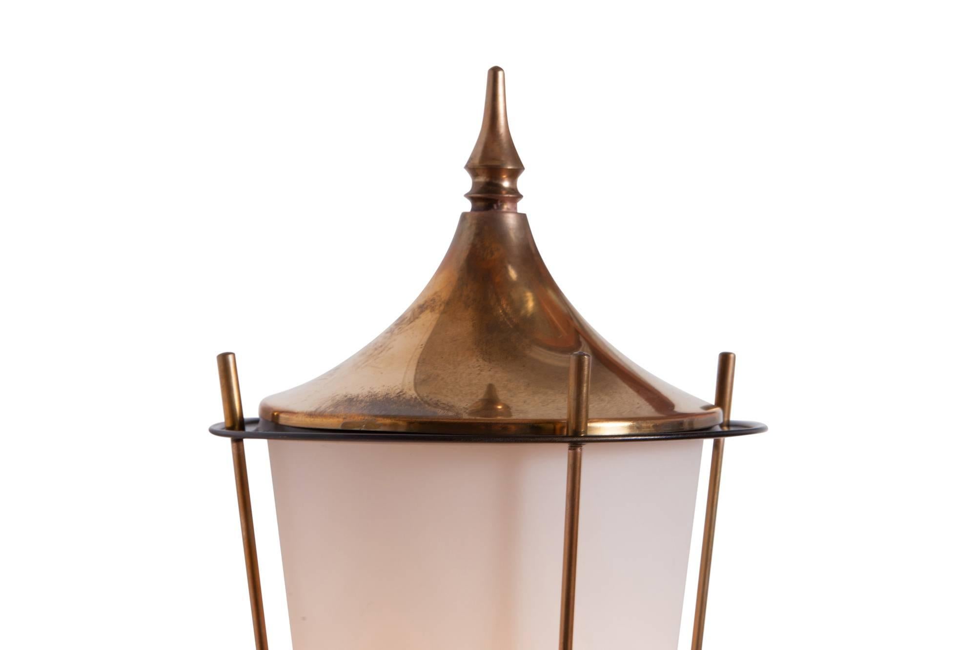 Brass 'Lantern' Sconces by Maison Arlus, 1970s In Excellent Condition In Antwerp, BE