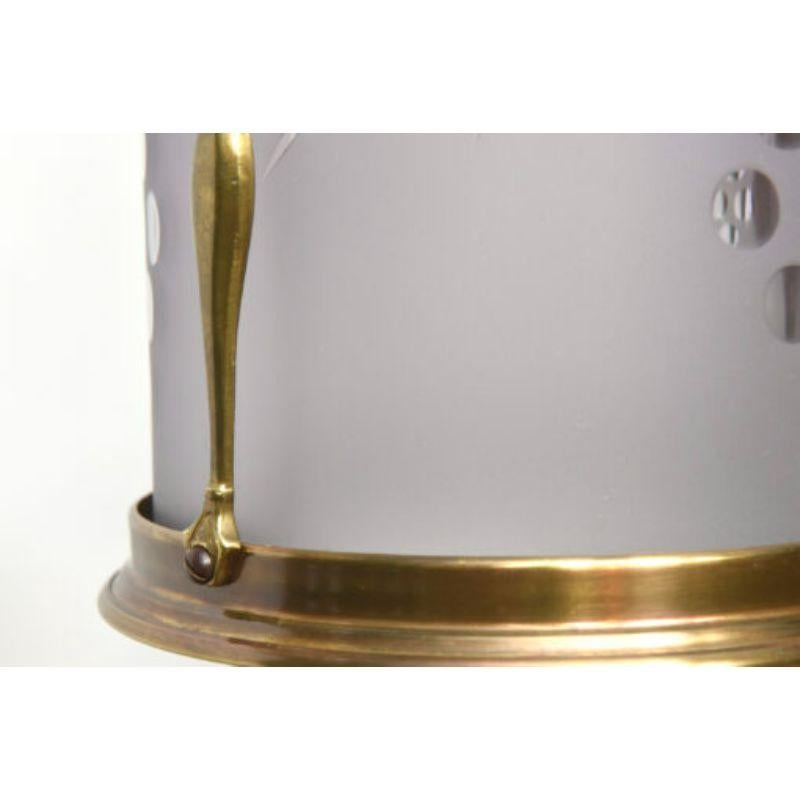 Brass Lantern with Frosted Glass In Excellent Condition For Sale In Canton, MA
