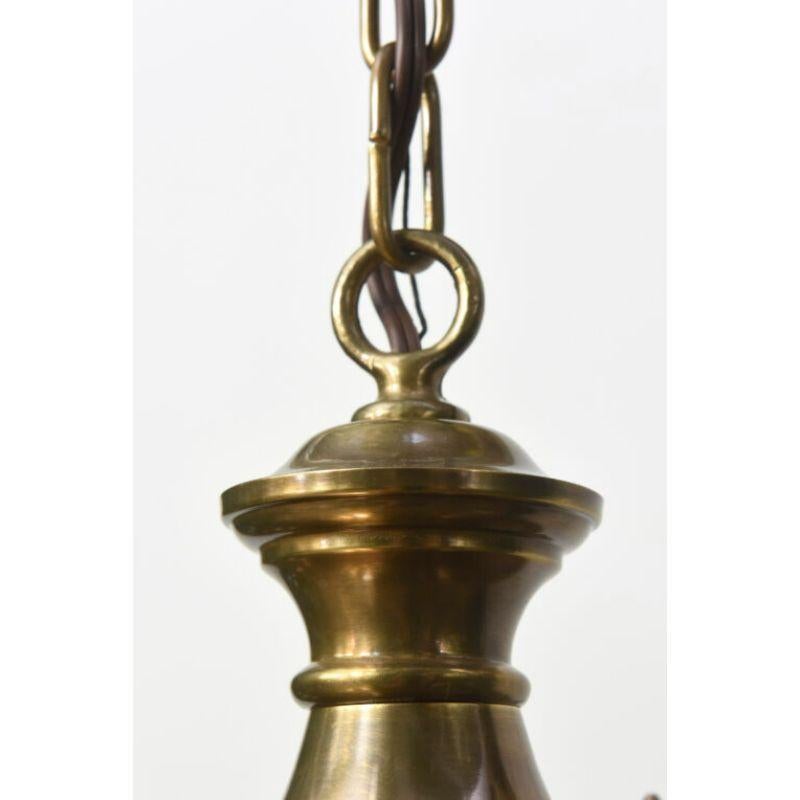 20th Century Brass Lantern with Frosted Glass For Sale