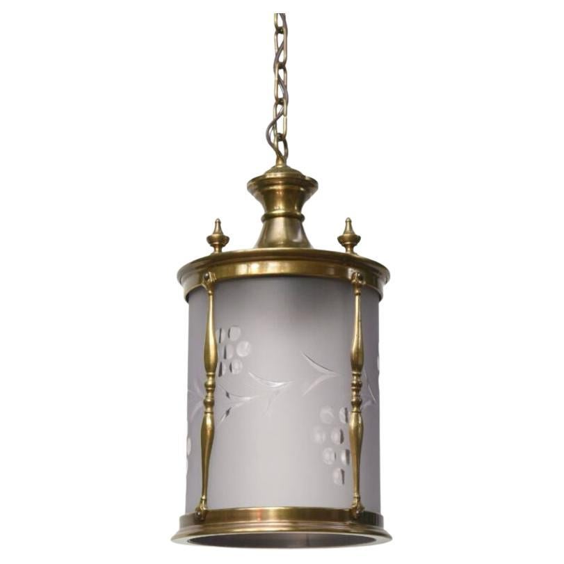 Brass Lantern with Frosted Glass