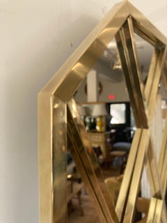 Brass Lattice Framed Modern Mirror