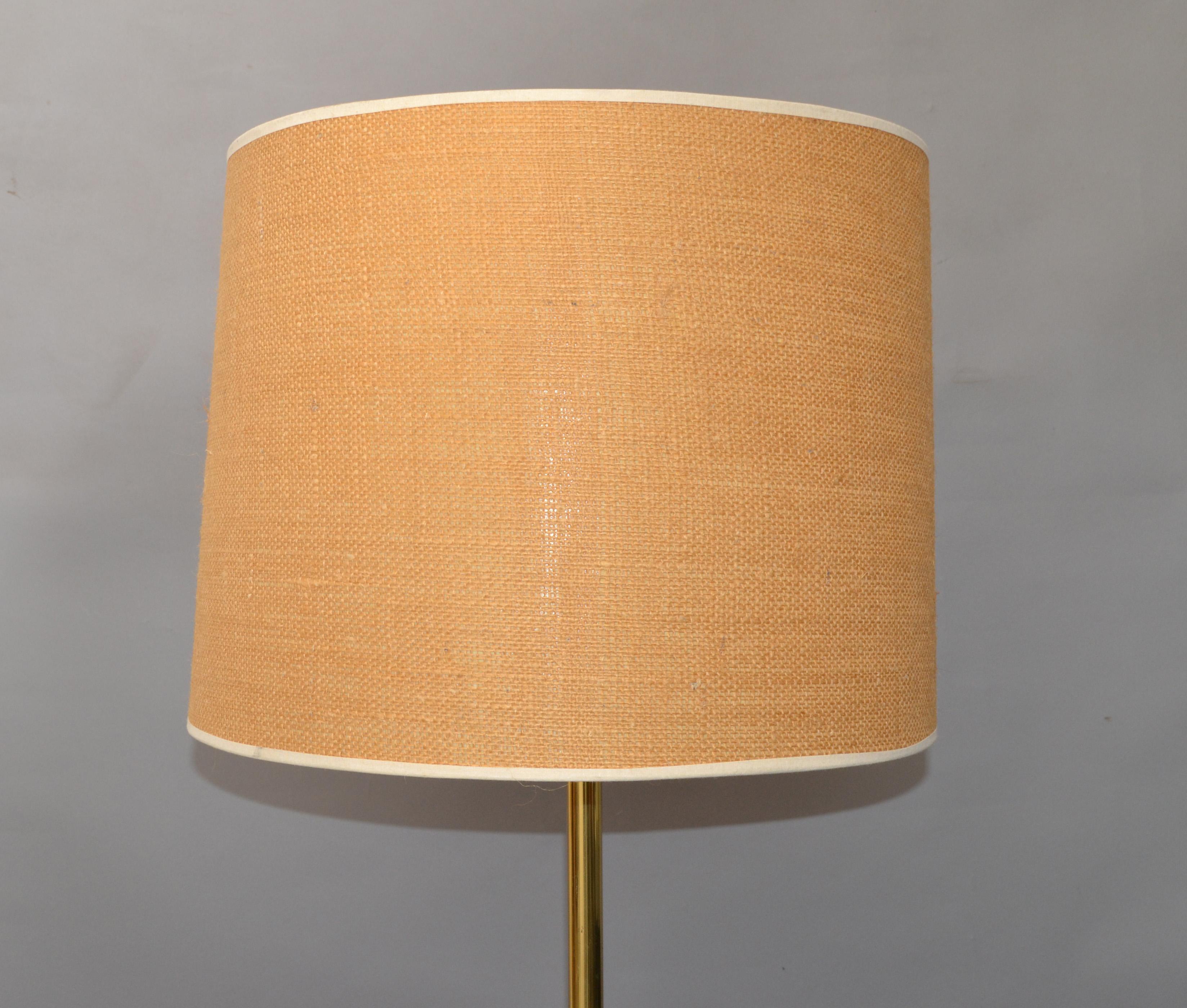 Brass Laurel Lamp Company Round Side Table Floor Lamp Mid-Century Modern America 3