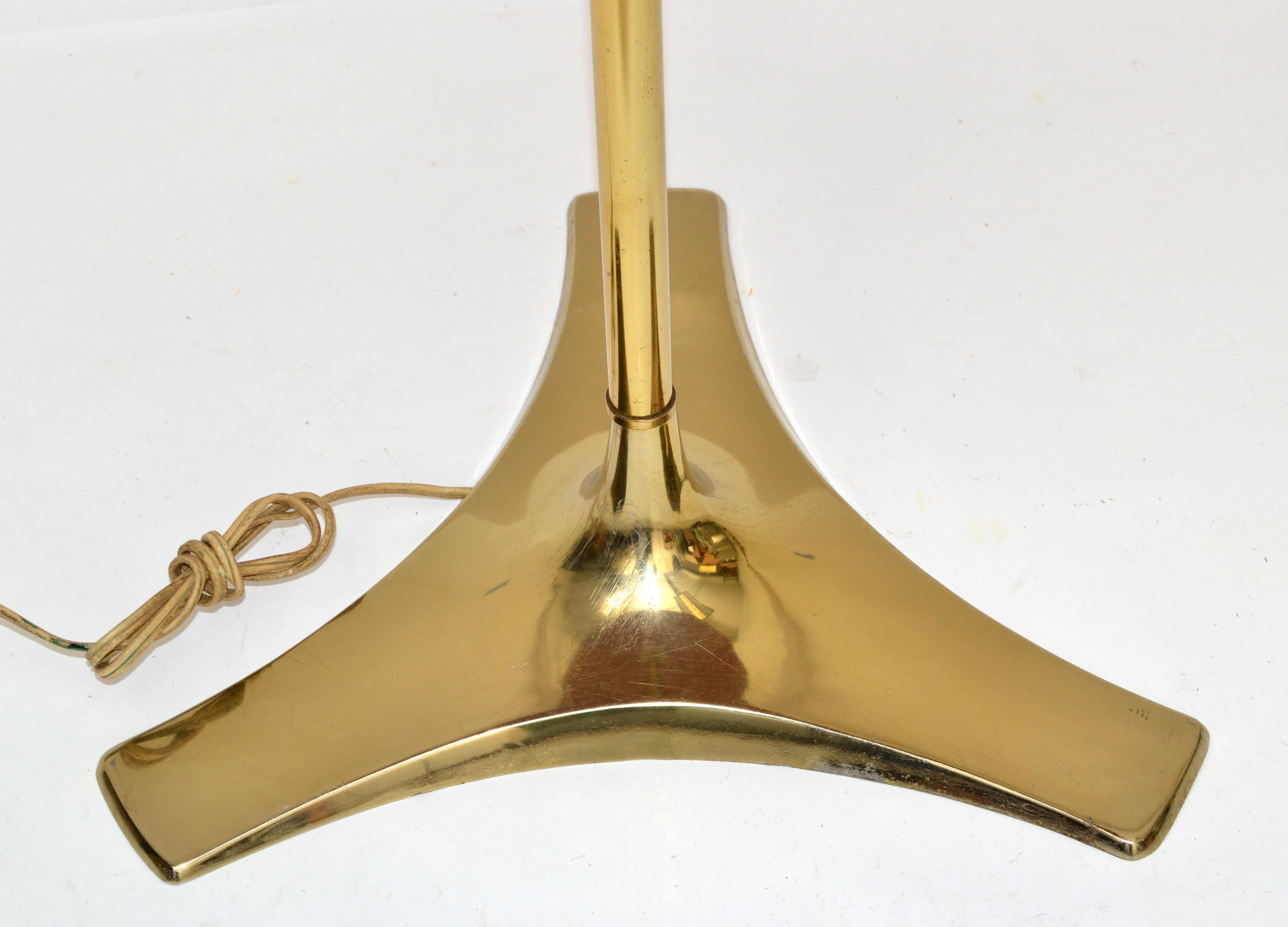 Brass Laurel Lamp Company Round Side Table Floor Lamp Mid-Century Modern America 6
