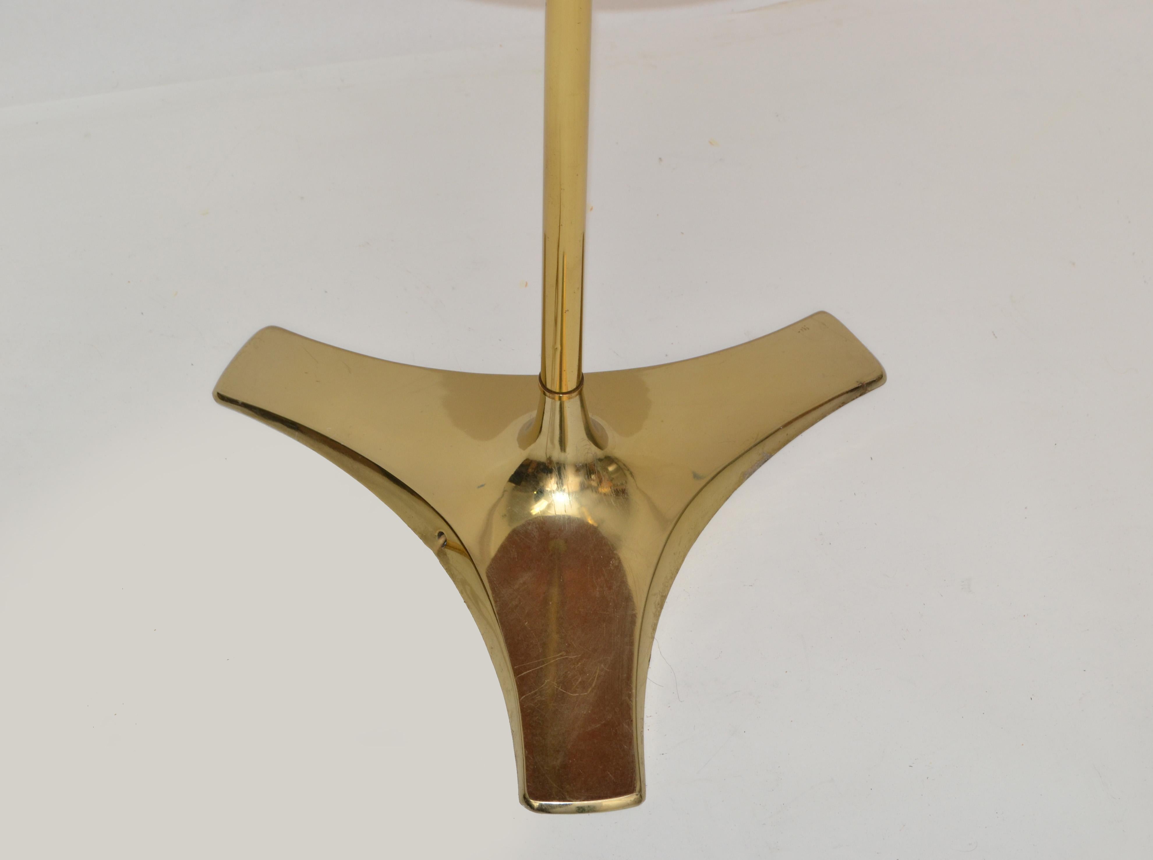 Brass Laurel Lamp Company Round Side Table Floor Lamp Mid-Century Modern America 7