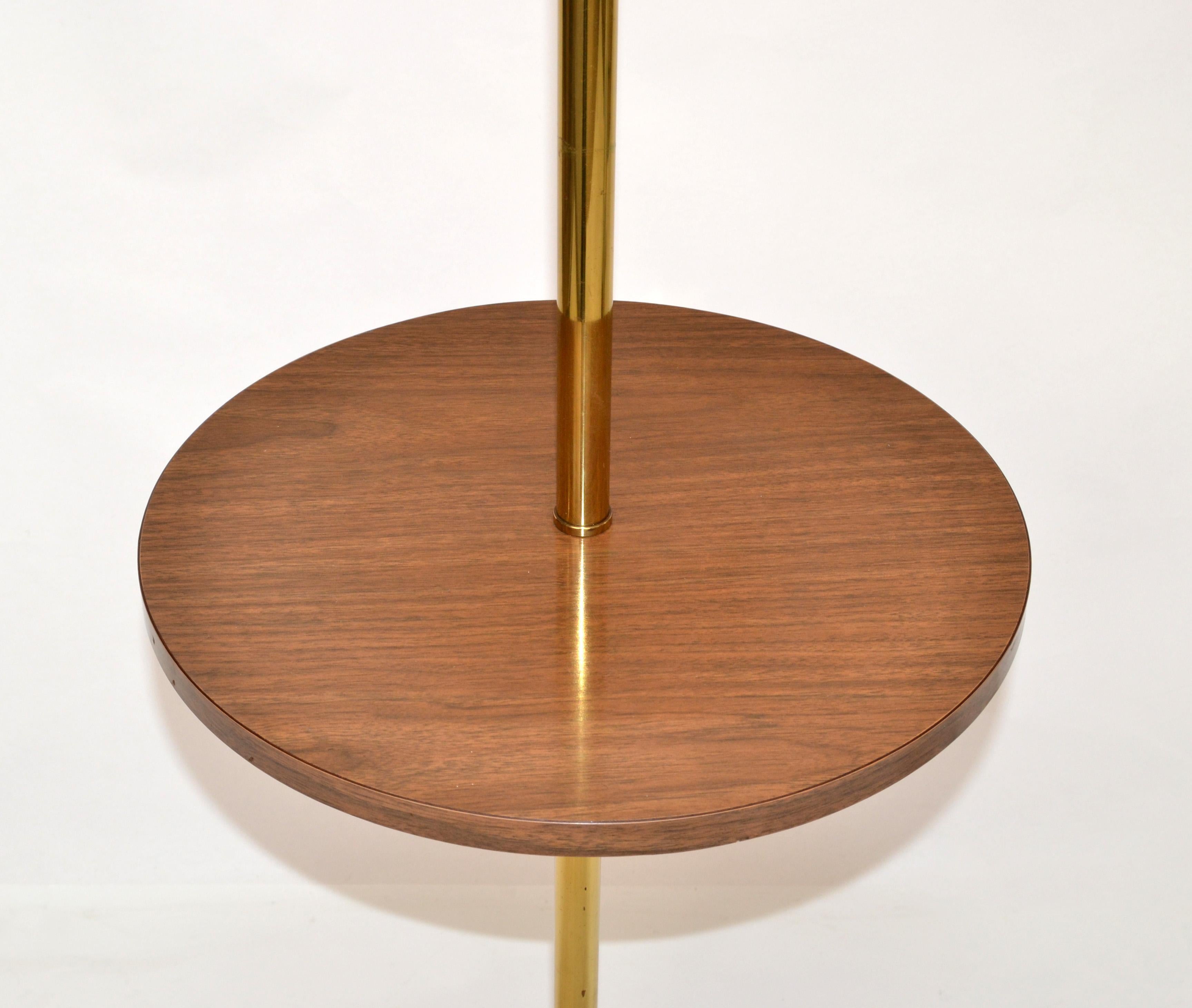 Laminate Brass Laurel Lamp Company Round Side Table Floor Lamp Mid-Century Modern America