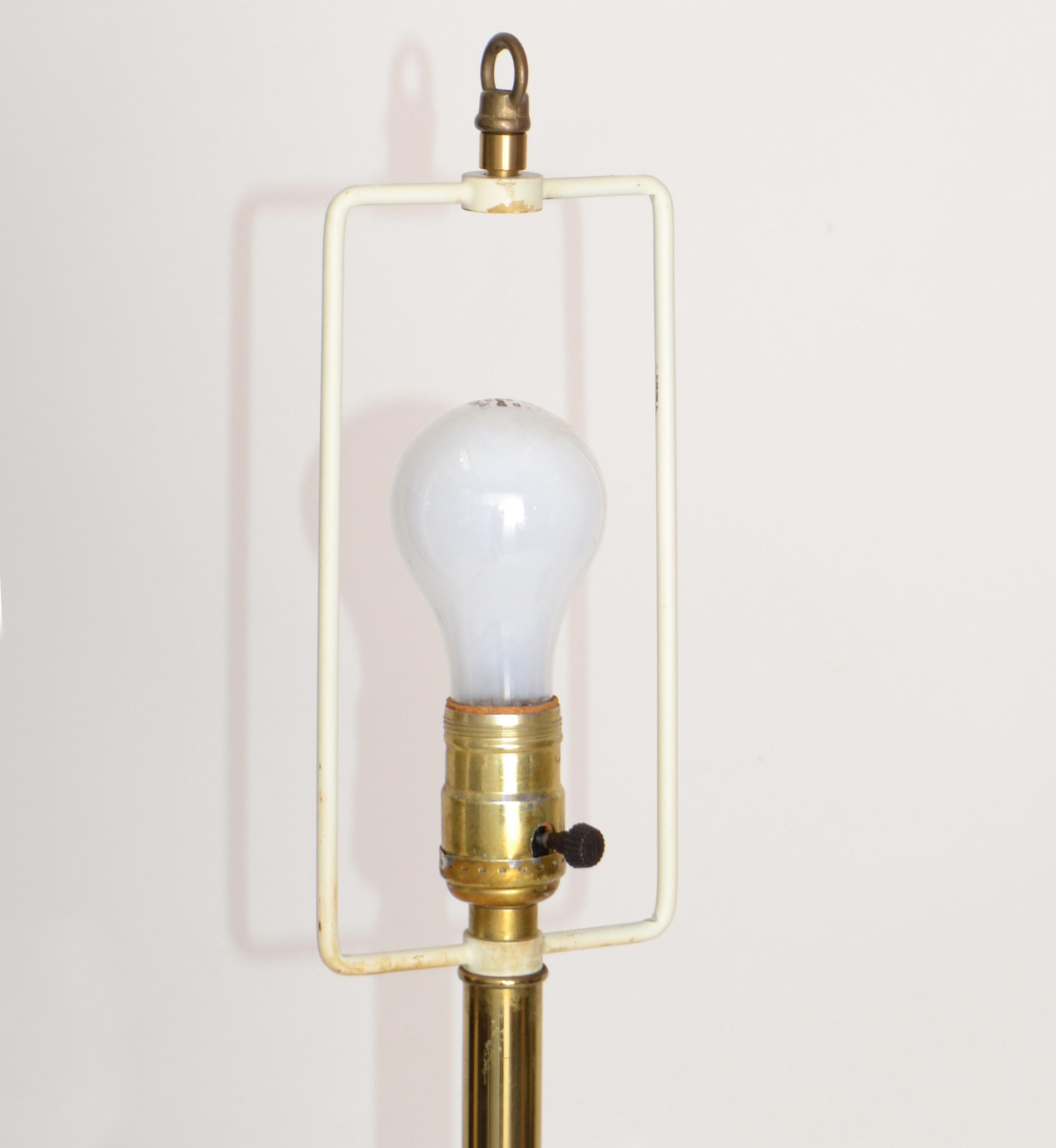 Brass Laurel Lamp Company Round Side Table Floor Lamp Mid-Century Modern America 2