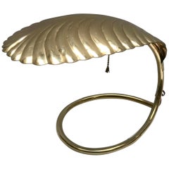 Brass Leaf Decorative Table Lamp, Tommaso Barbi, 1960