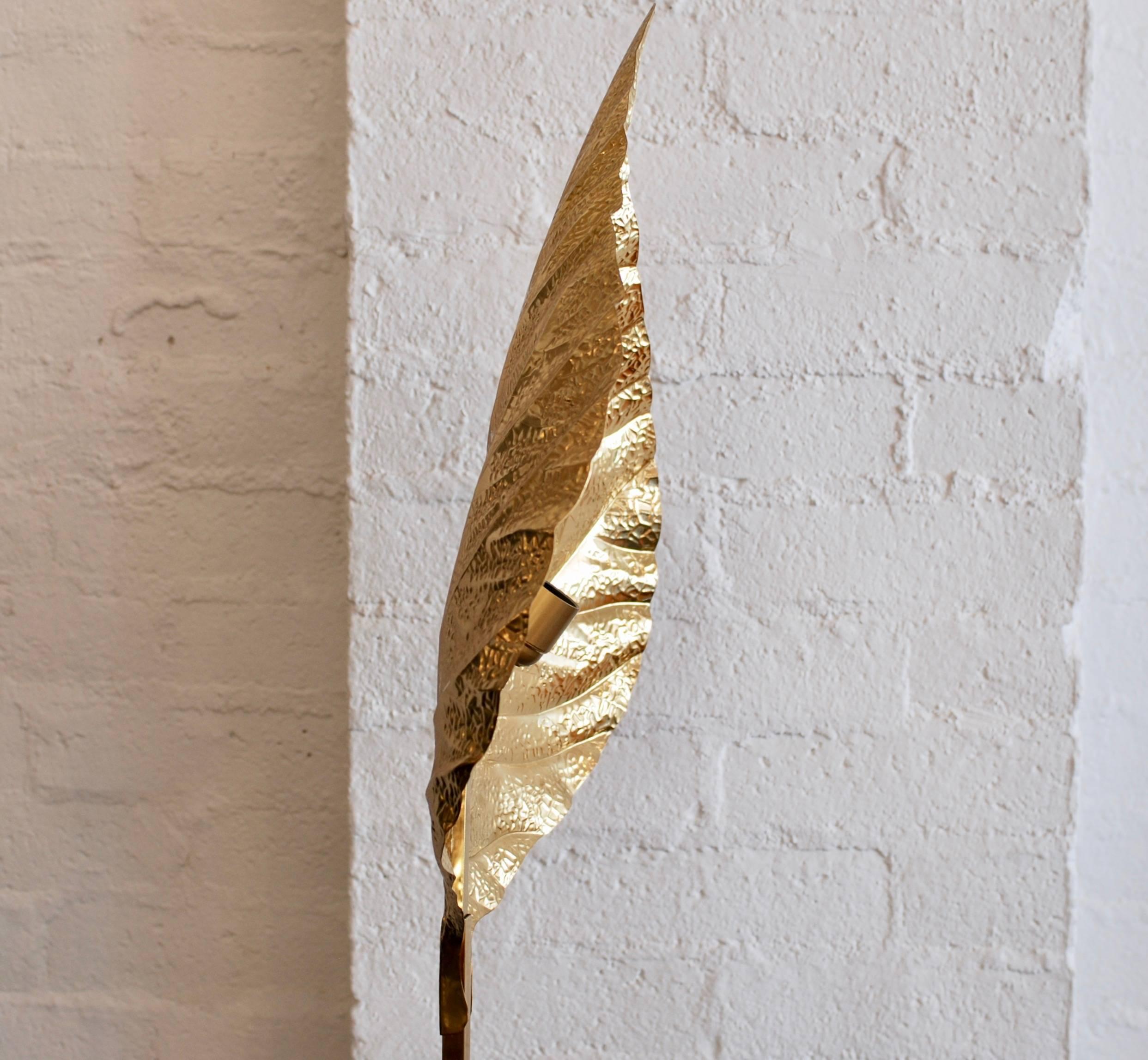 Brass Leaf Floor Lamp by Tommaso Barbi 3