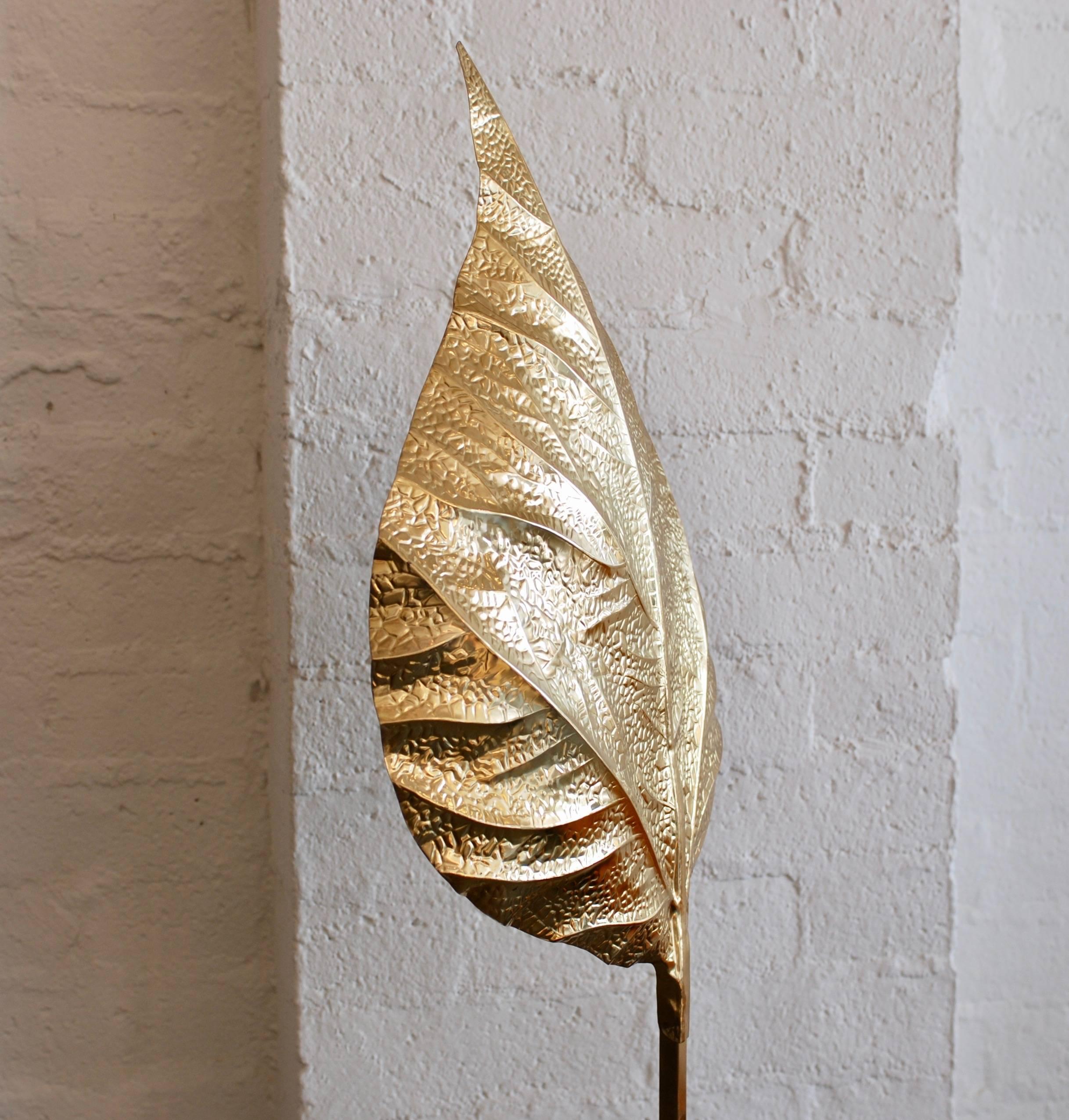 Brass Leaf Floor Lamp by Tommaso Barbi 4