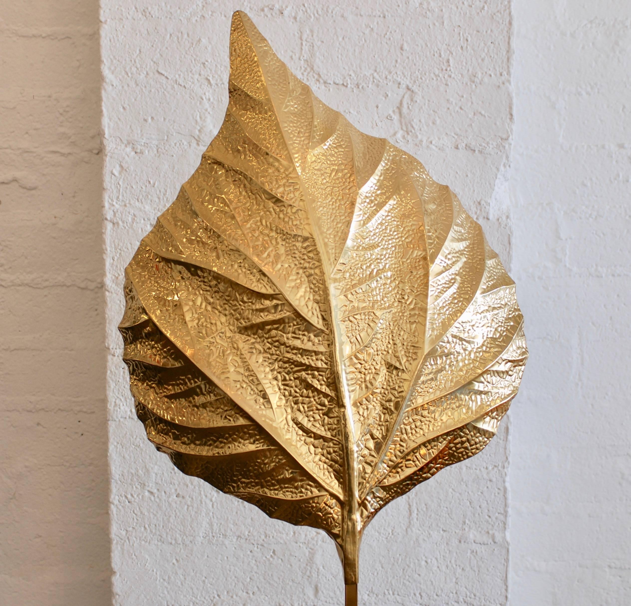 Brass Leaf Floor Lamp by Tommaso Barbi 5