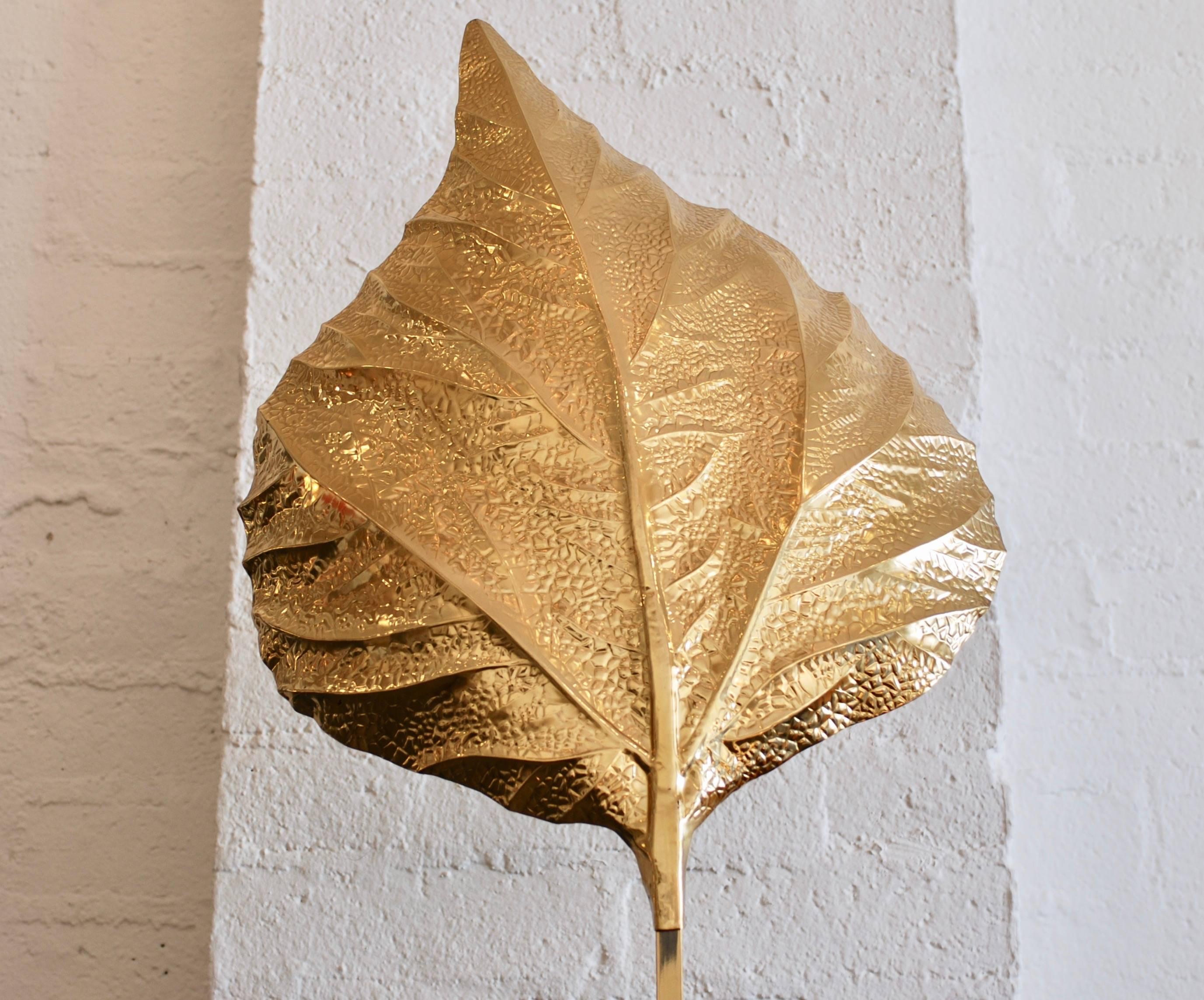Brass Leaf Floor Lamp by Tommaso Barbi 6