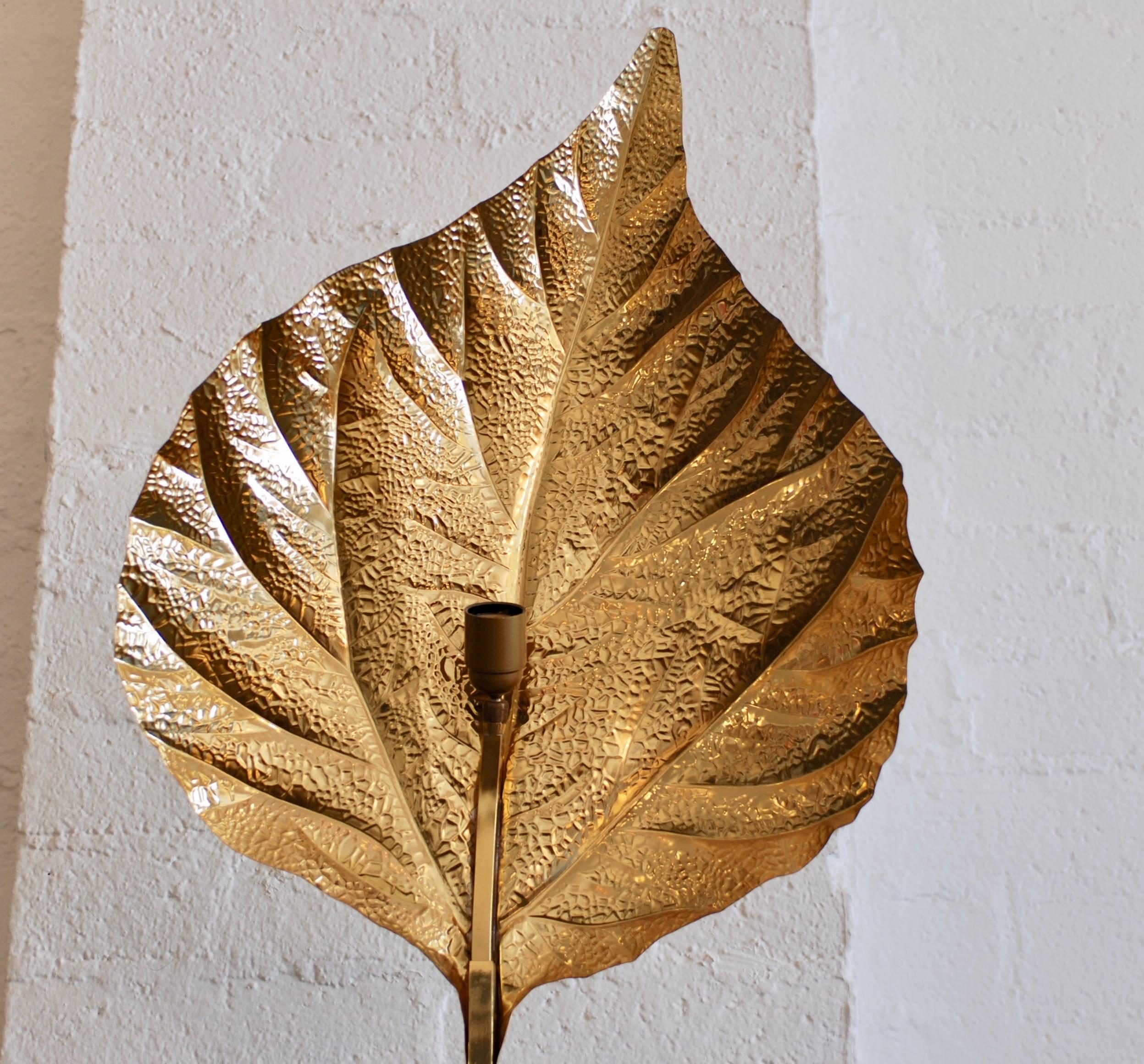 Brass Leaf Floor Lamp by Tommaso Barbi 7