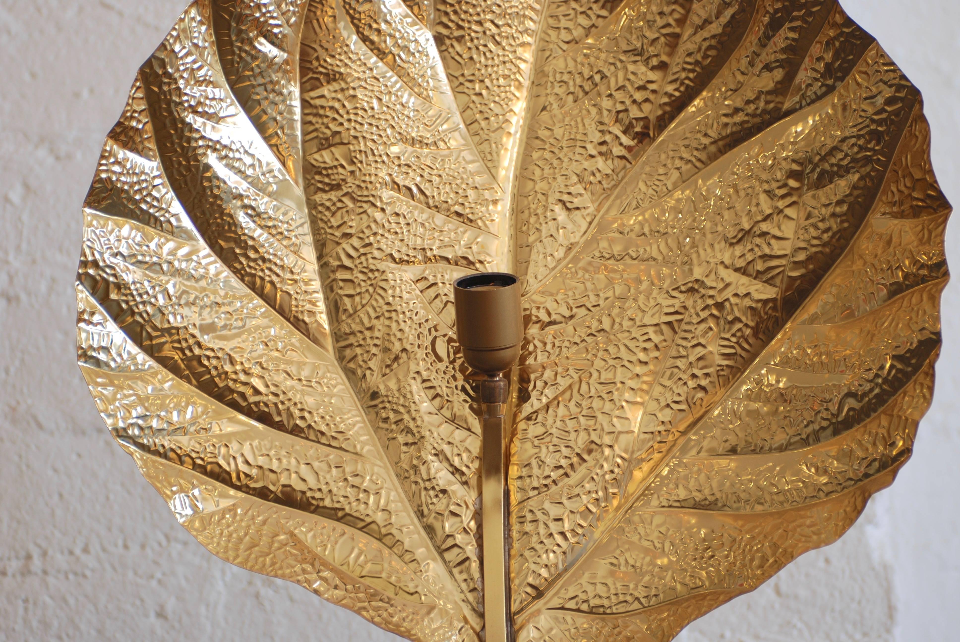 Brass Leaf Floor Lamp by Tommaso Barbi 8