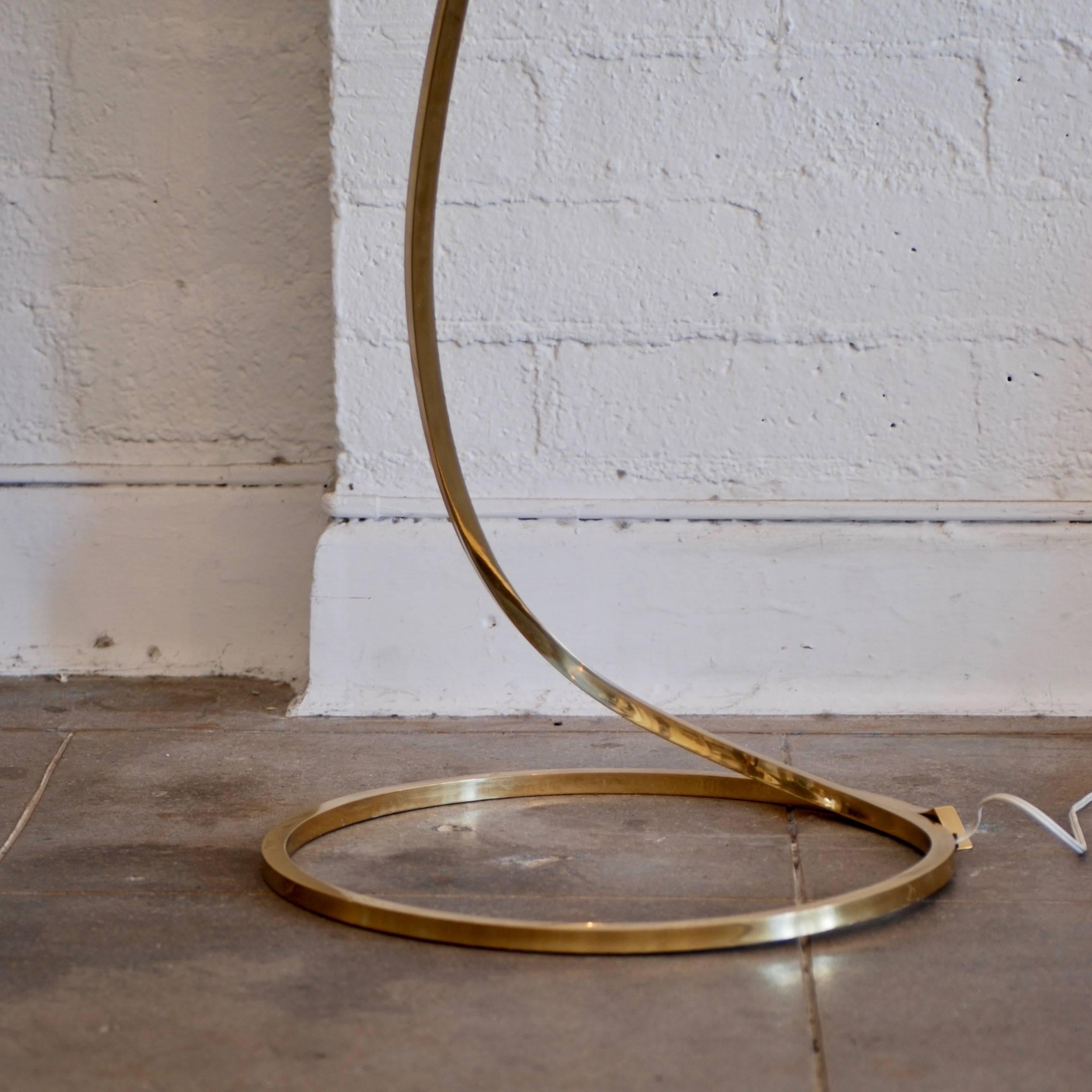 Italian Brass Leaf Floor Lamp by Tommaso Barbi