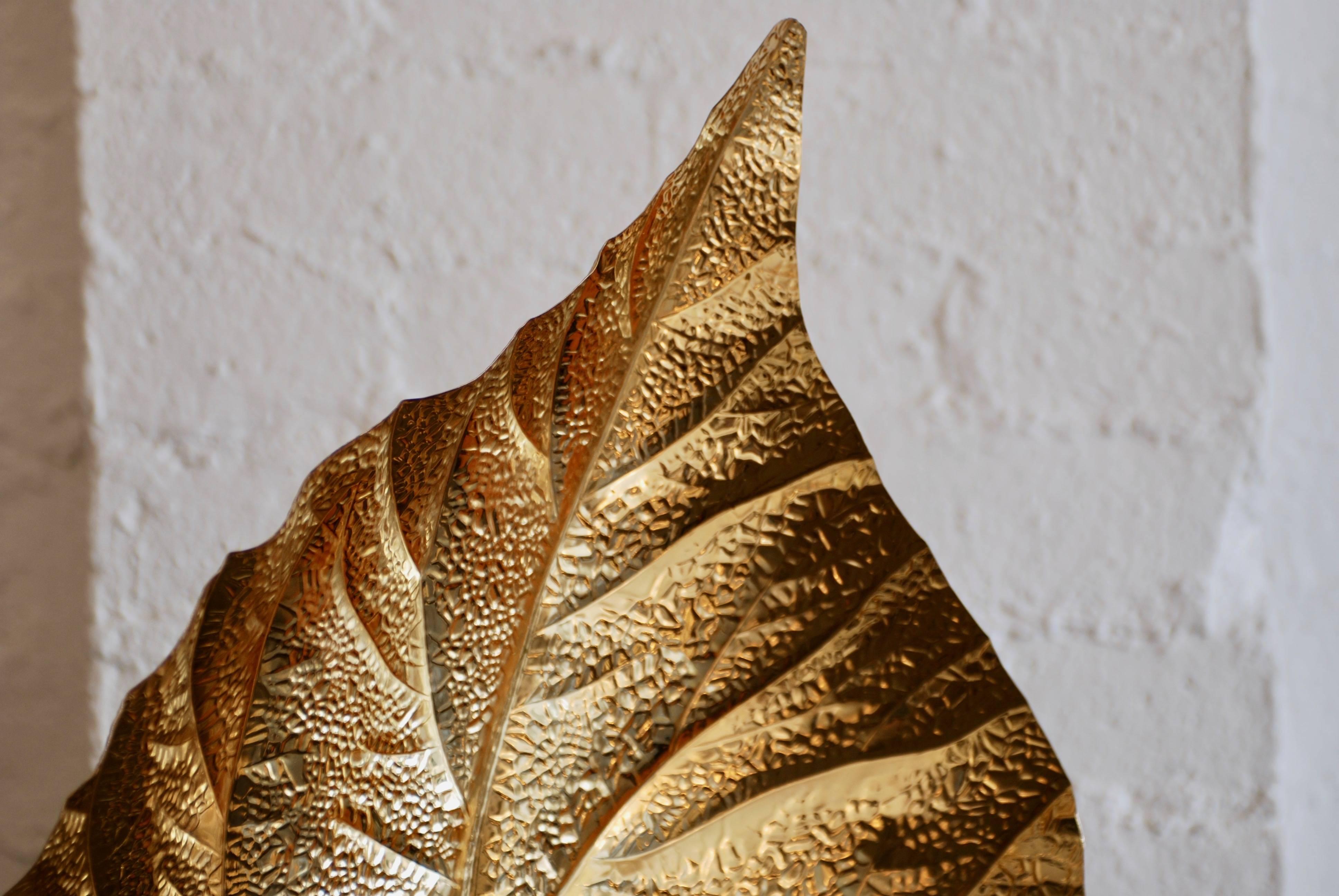 20th Century Brass Leaf Floor Lamp by Tommaso Barbi