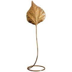 Brass Leaf Floor Lamp by Tommaso Barbi