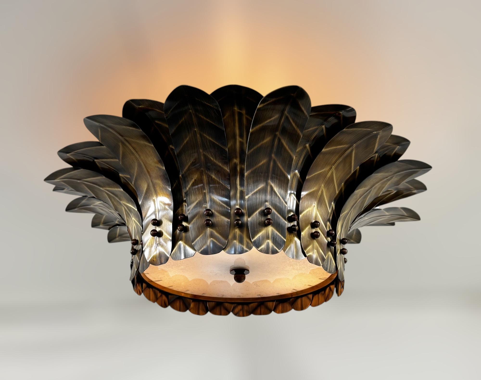 XXI secolo e contemporaneo Semifluorescente a foglia d'ottone di Fabio Ltd in vendita