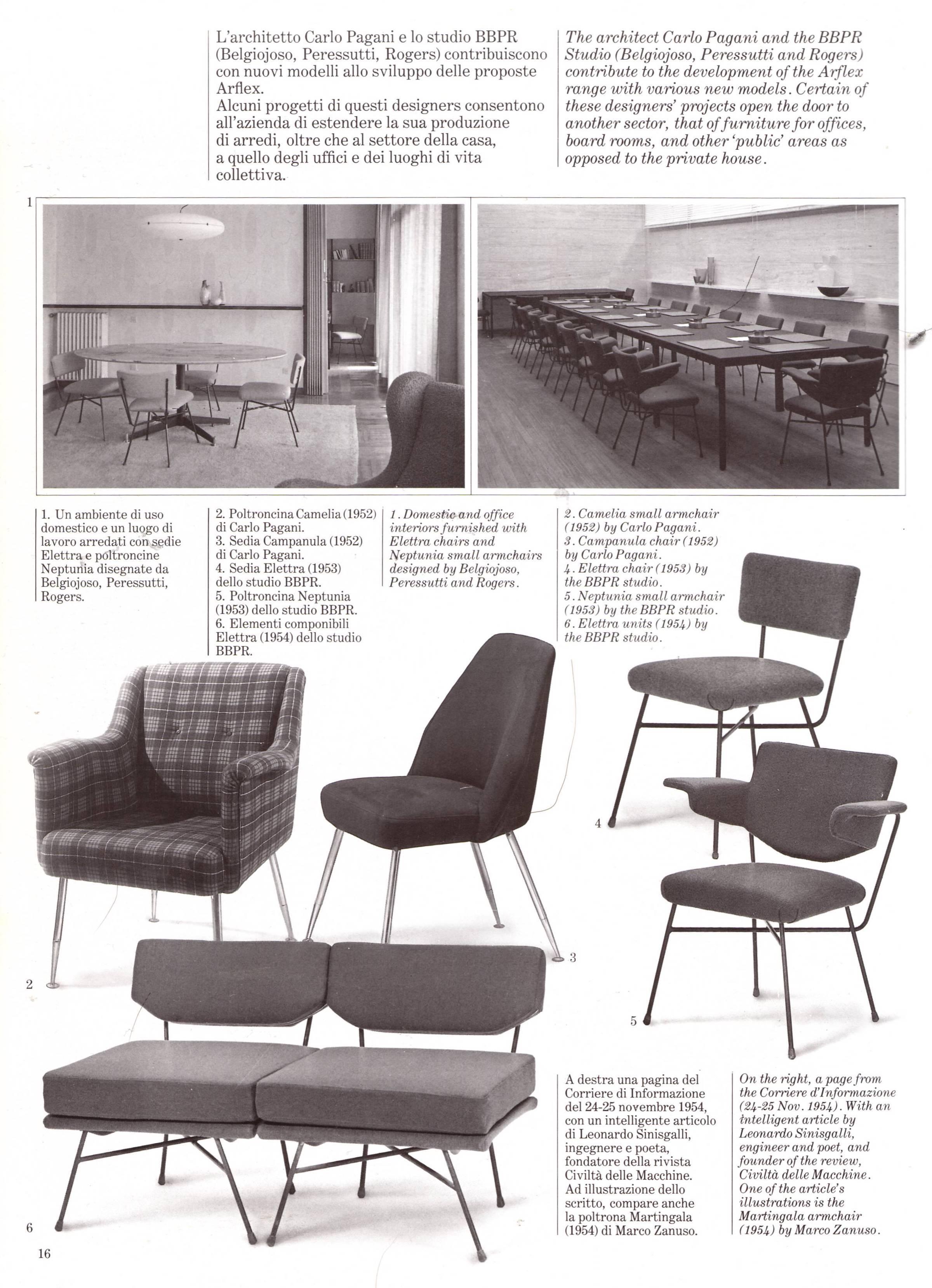 Stühle mit Messingbeinen von Pagani:: Partner von Gio Ponti & Linda Bo Bardi:: 1952:: Arflex 10