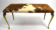 Brass Leg Pony Skin Bench
