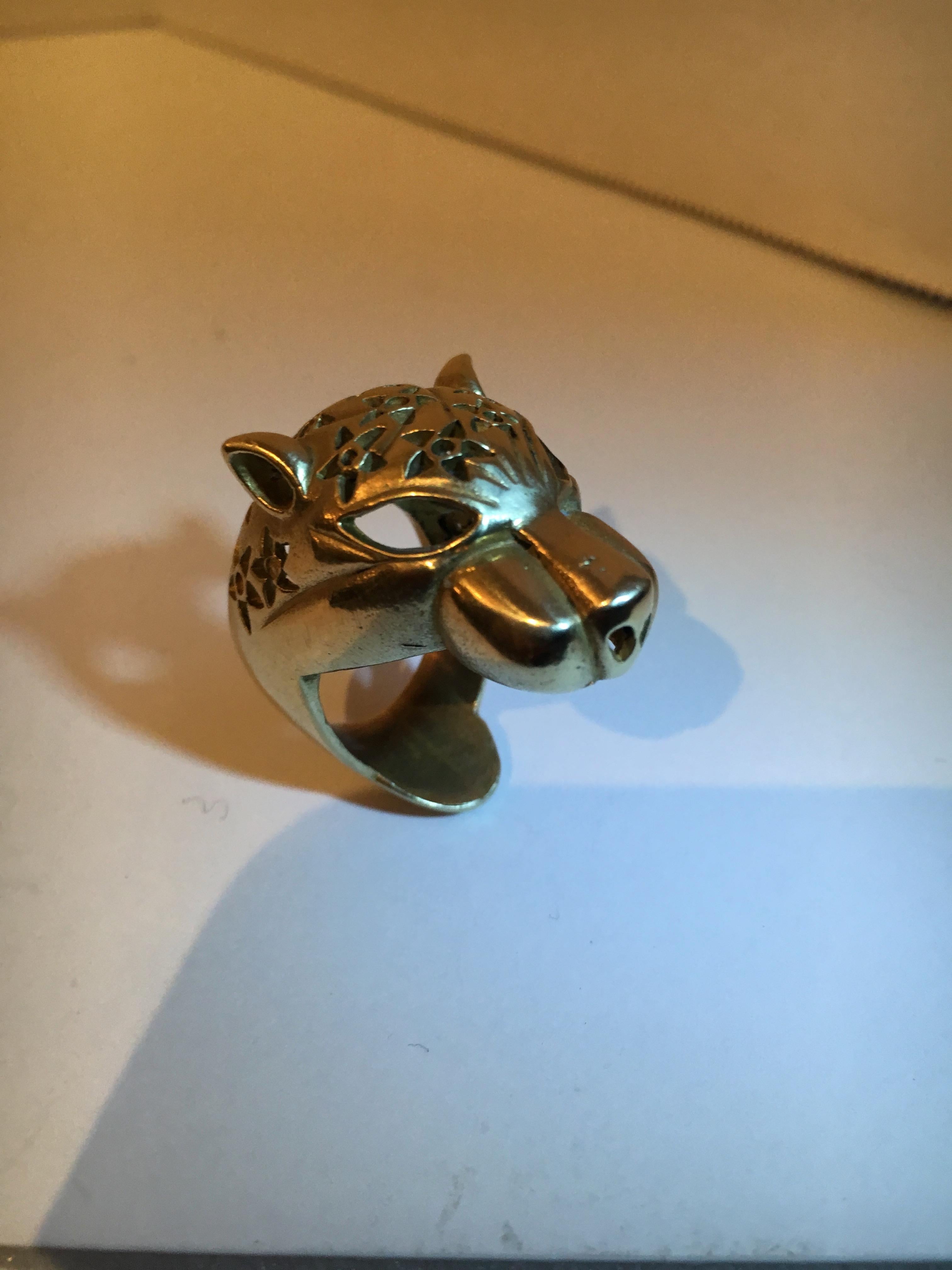 Brass Leopard Ring im Zustand „Gut“ in Los Angeles, CA