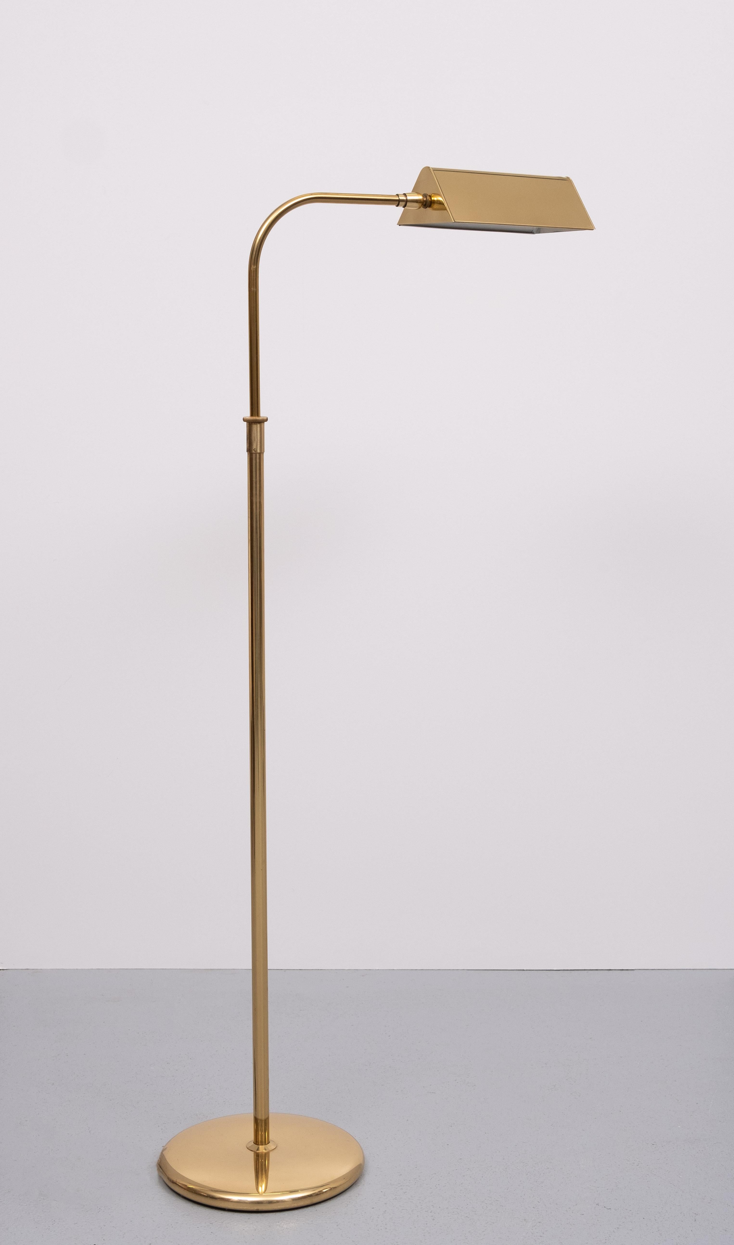 Brass Library floor lamp Germany 1970s  1