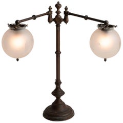 Antique Brass Library Lamp