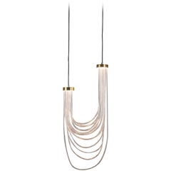 Brass Light Pendant, Double Cascade