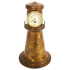 Antique Brass Lighthouse Clock
