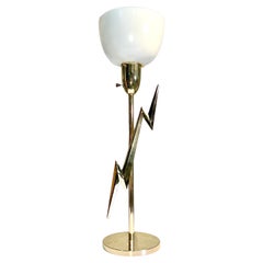 Brass Lightning Bolt Table Lamp Edmond J. Spence for Rembrandt