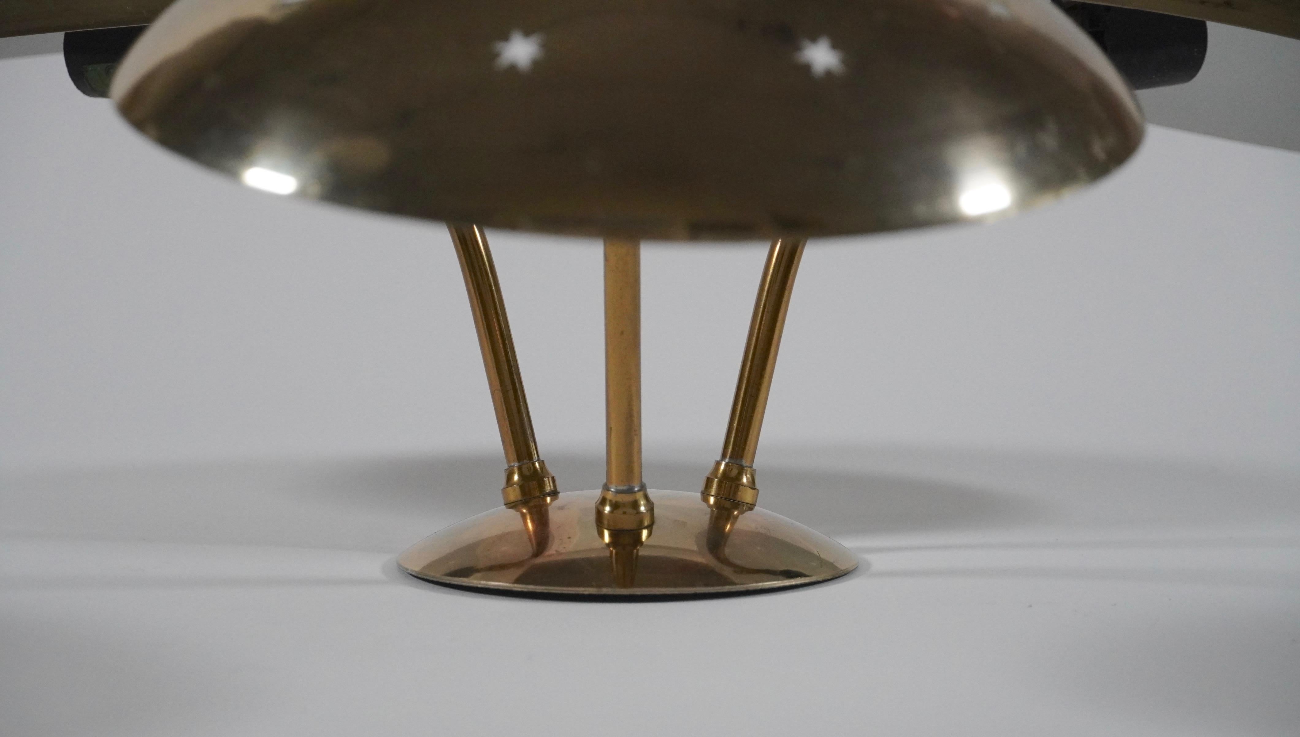 Machine-Made Brass Lightoiler Hanging Lamp  Paavo Tynell / Gerald Thurston