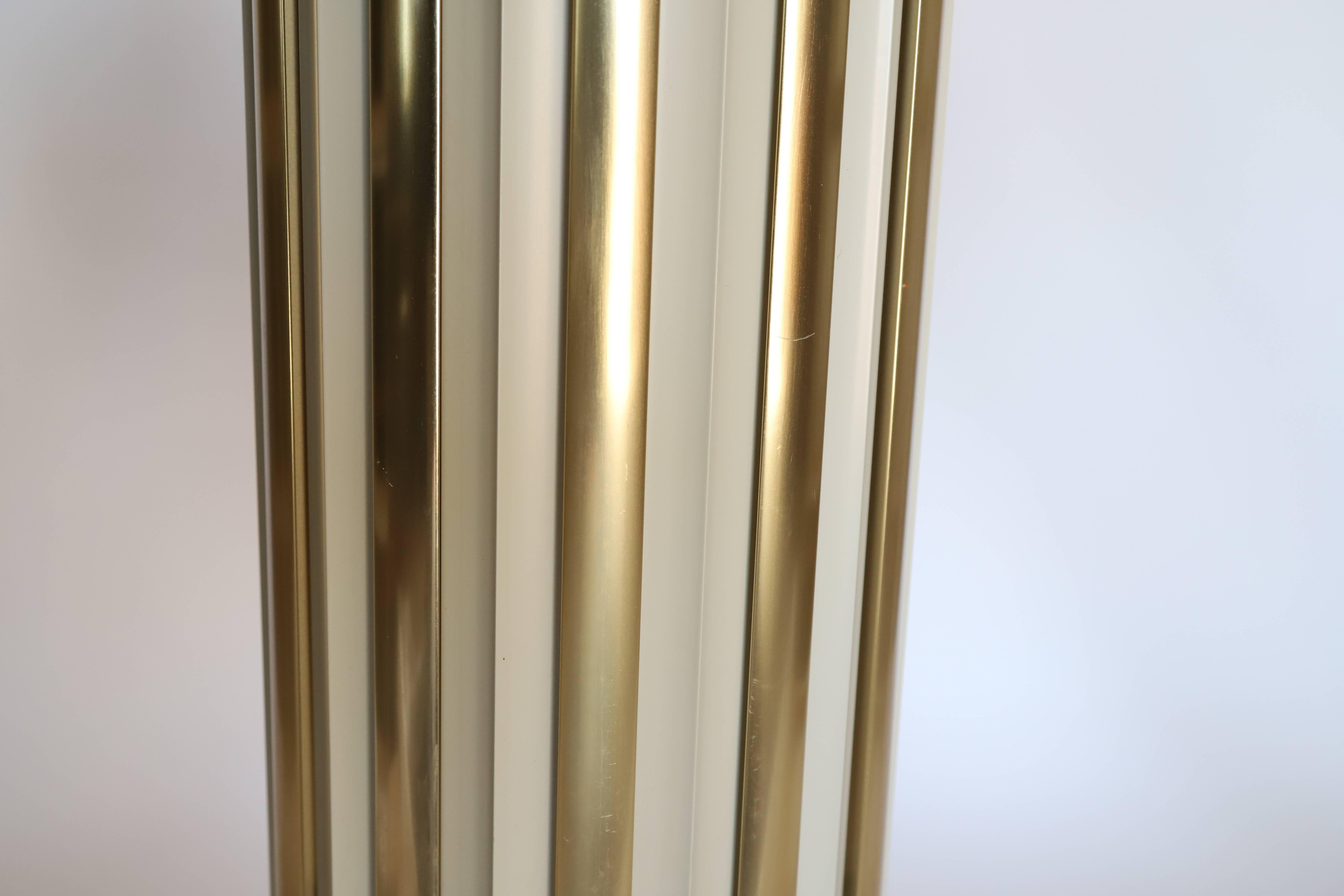 American Brass Lightolier Tubular Pendant Light For Sale