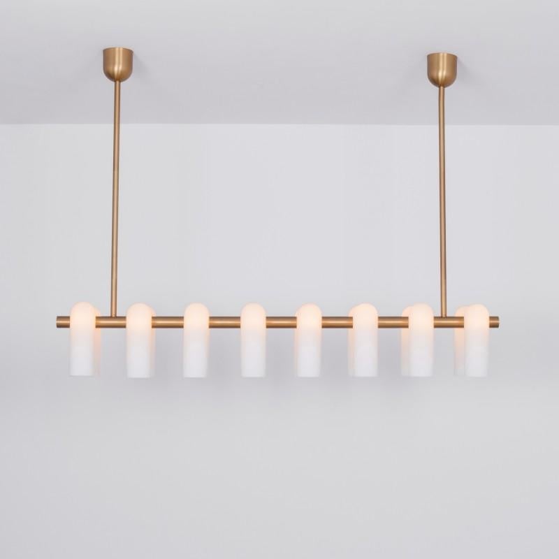 Polish Odyssey Linear LG Brass Chandelier by Schwung